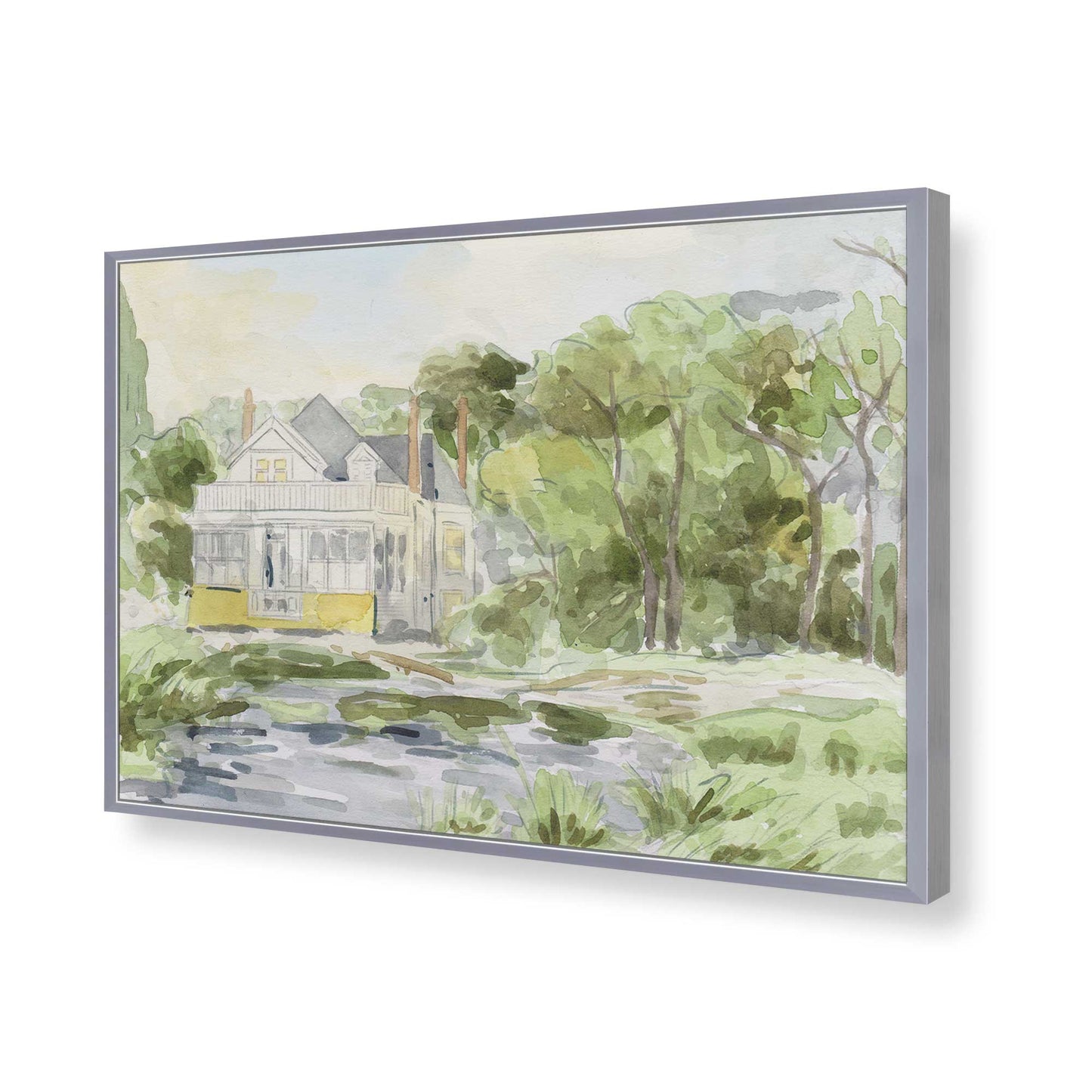 [Color:Polished Chrome], Picture of art in a Polished Chrome frame of the corner
