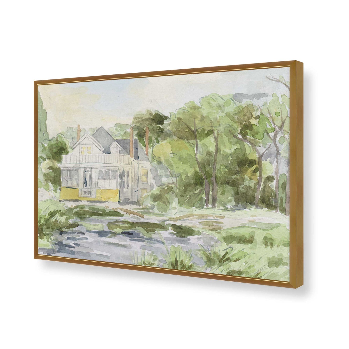 [Color:Polished Gold], Picture of art in a Polished Gold frame of the corner
