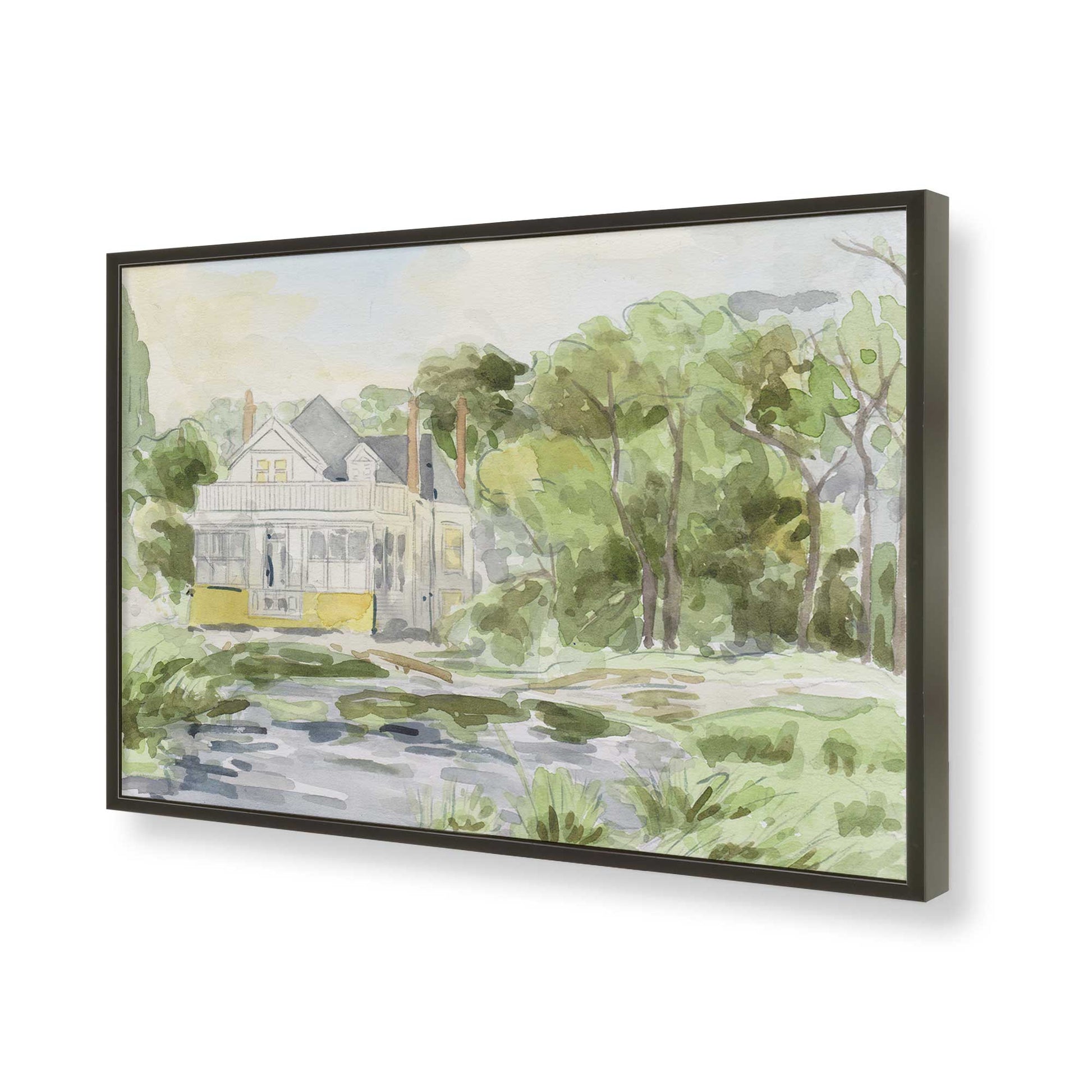 [Color:Satin Black], Picture of art in a Satin Black frame of the corner