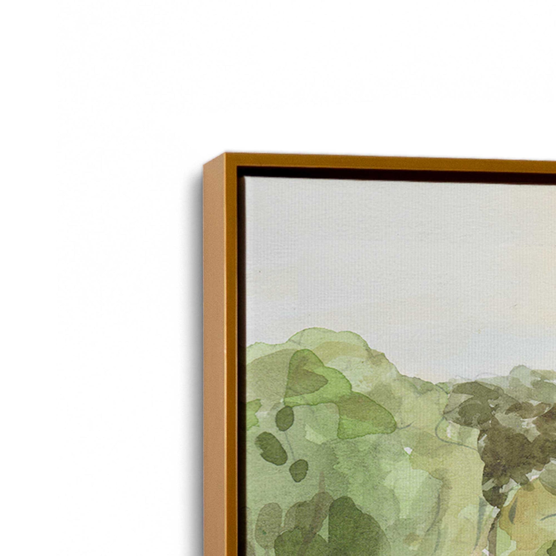 [Color:Polished Gold], Picture of art in a Polished Gold frame at an angle