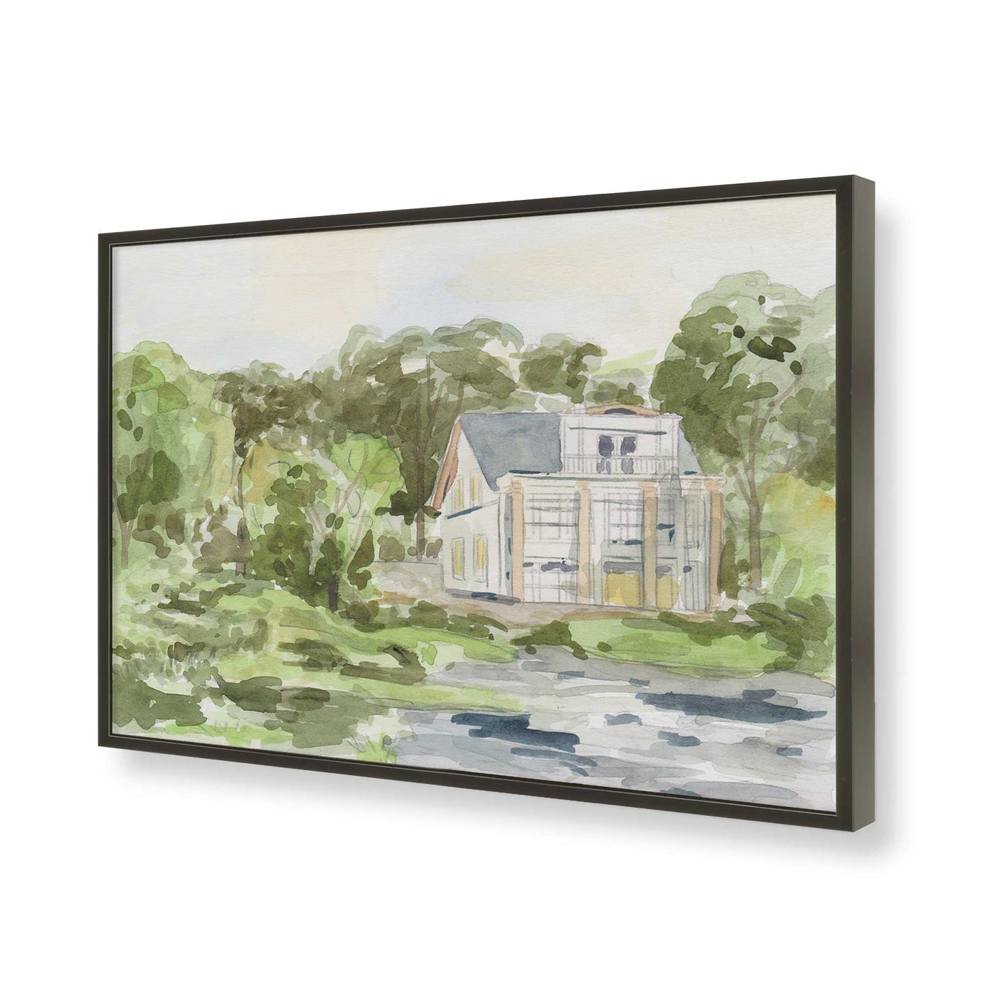 [Color:Satin Black], Picture of art in a Satin Black frame of the corner