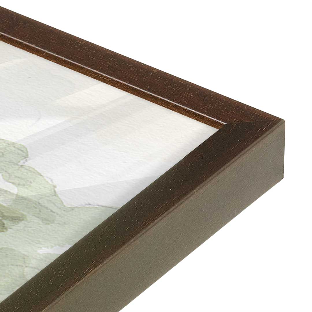 [Color:Brown], Picture of art in a Brown frame at an angle