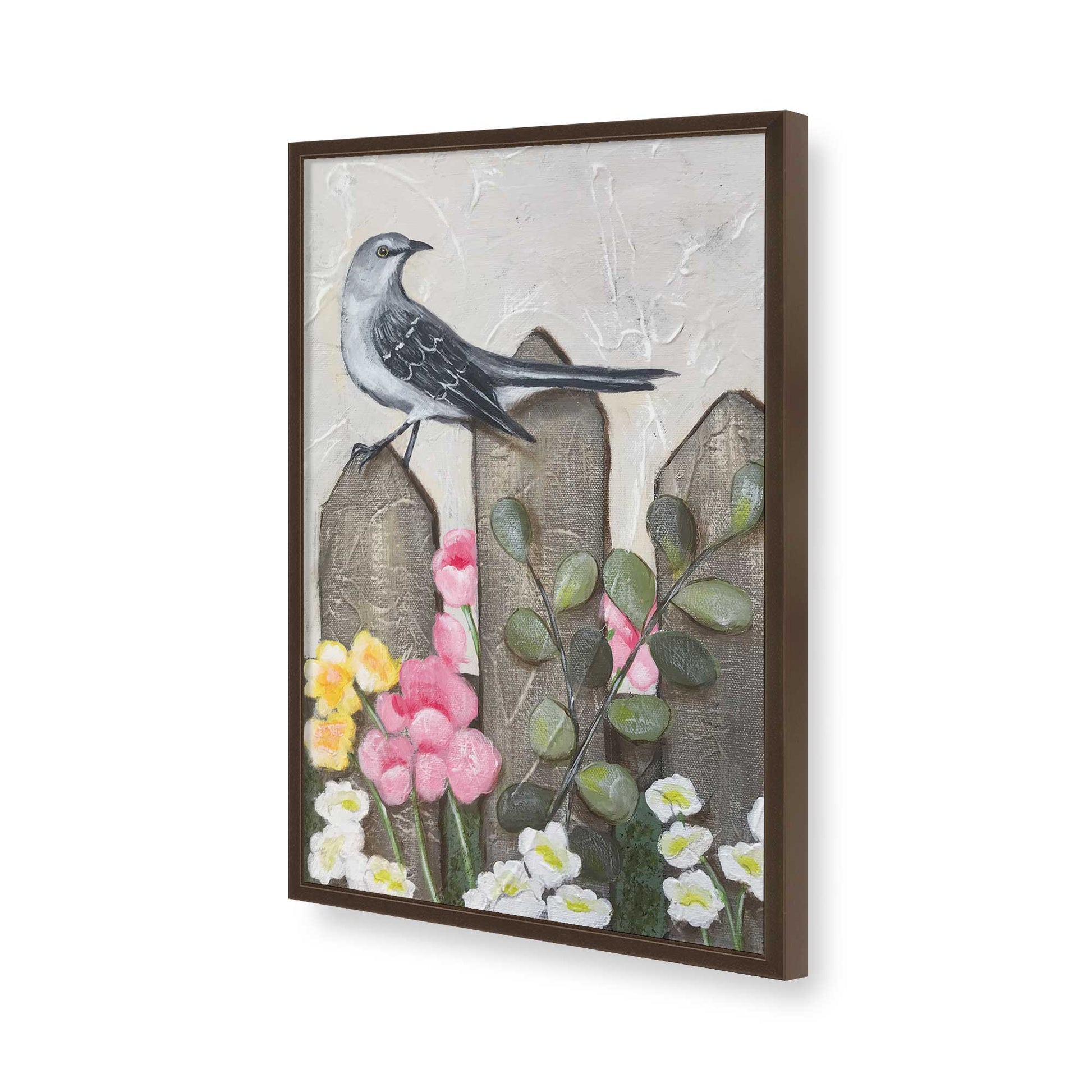 [Color:Brown], Picture of art in a Brown frame of the corner