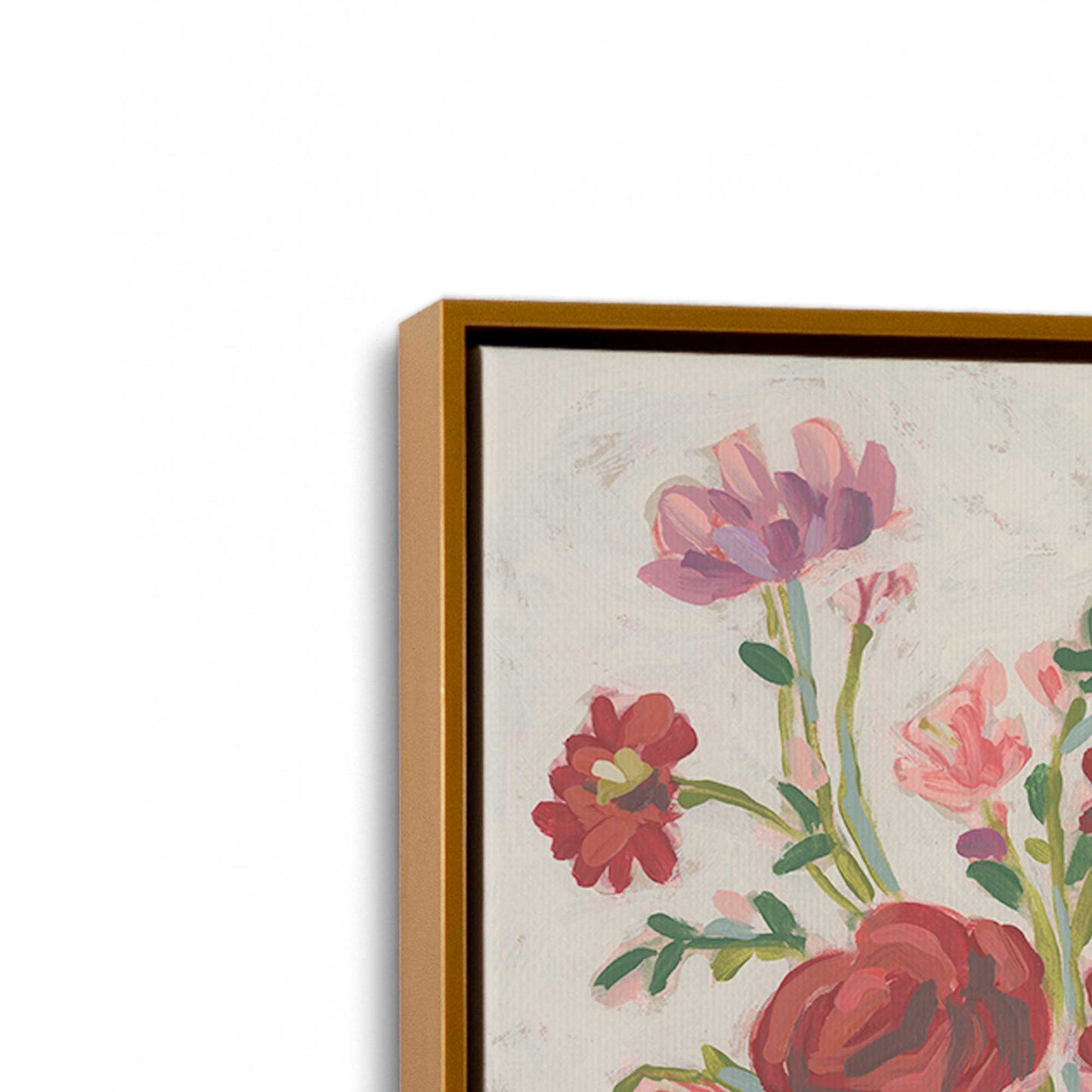 [Color:Polished Gold], Picture of art in a Polished Gold frame at an angle