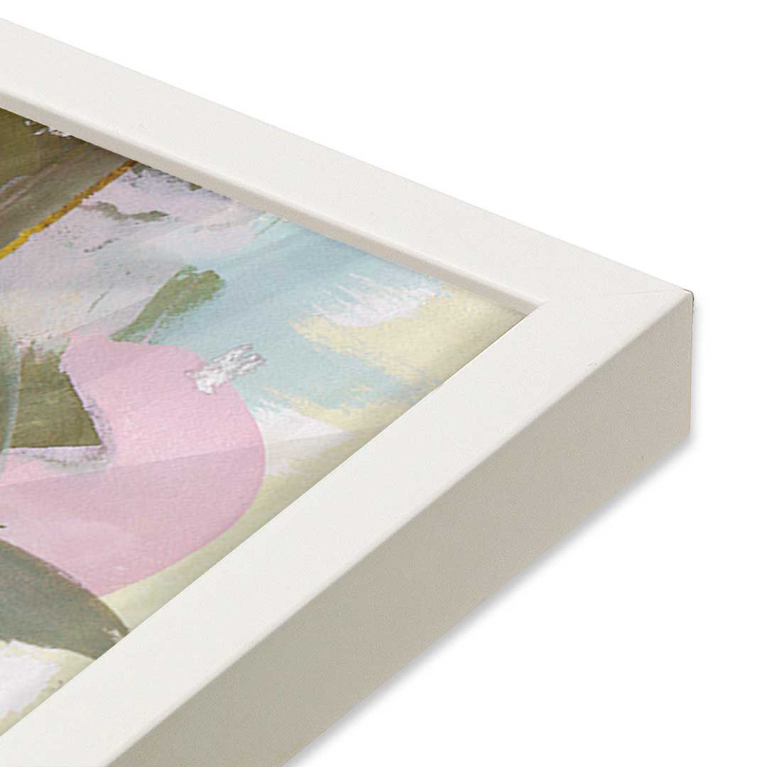 [Color:Opaque White], Picture of art in a Opaque White frame at an angle