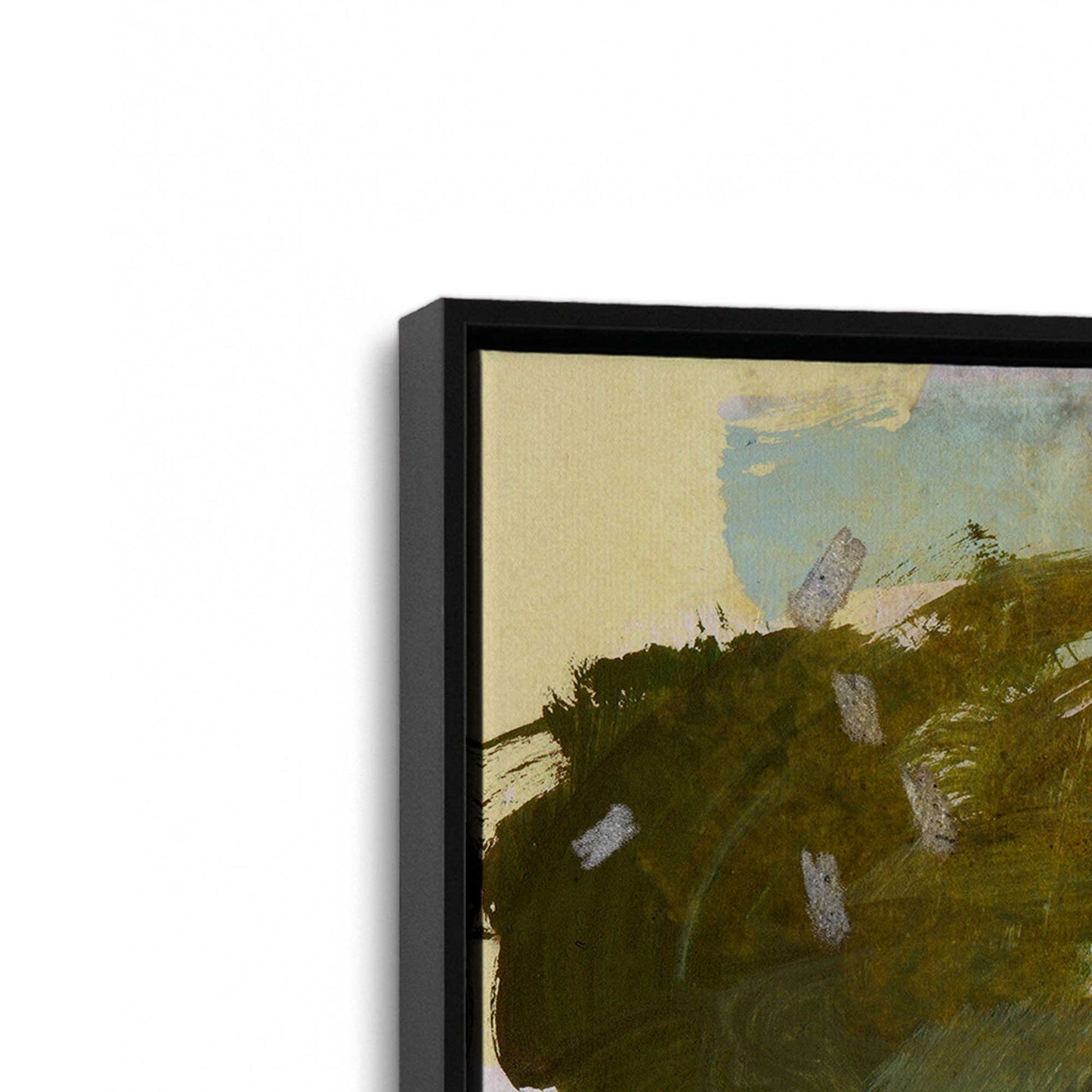 [Color:Satin Black], Picture of art in a Satin Black frame at an angle