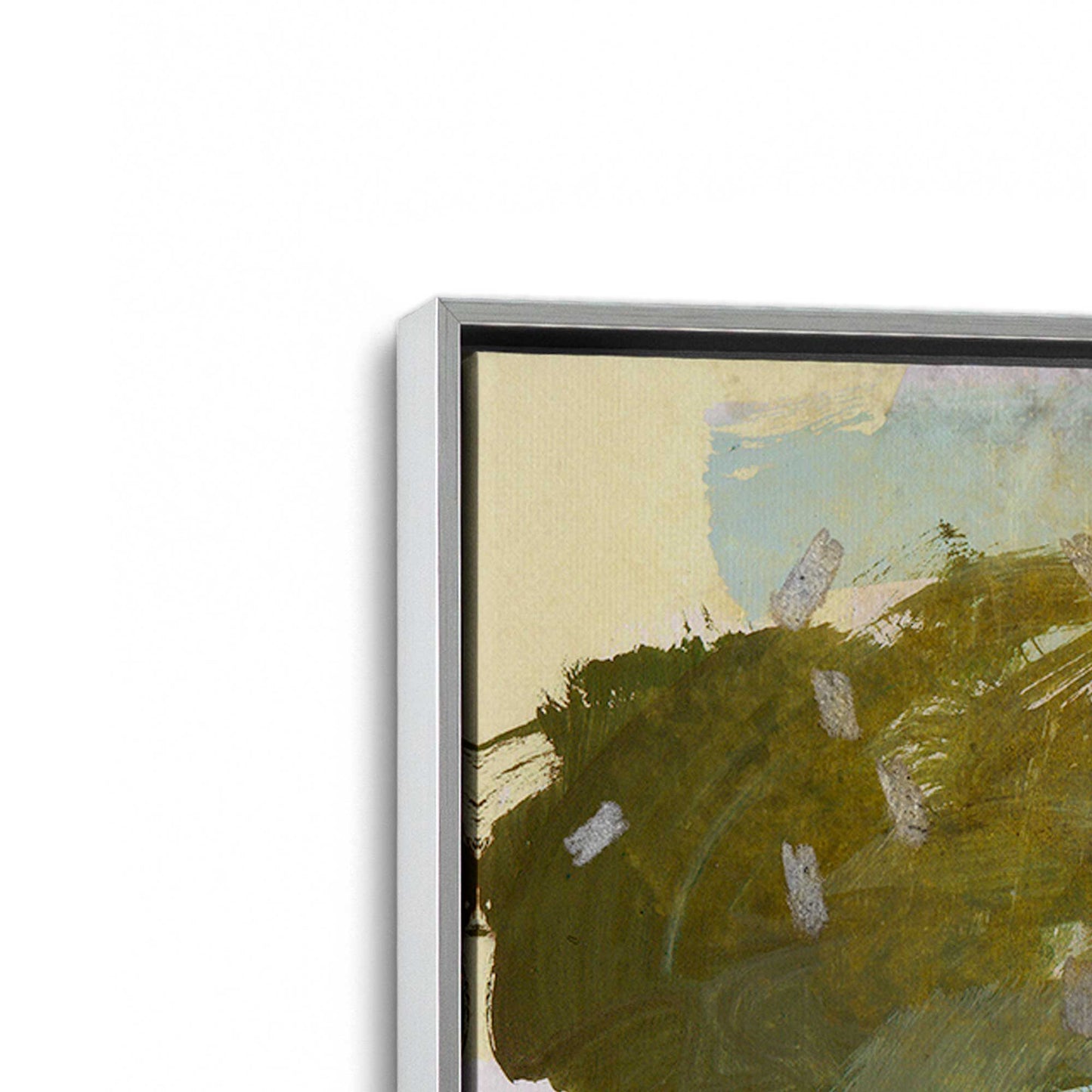 [Color:Polished Chrome], Picture of art in a Polished Chrome frame at an angle