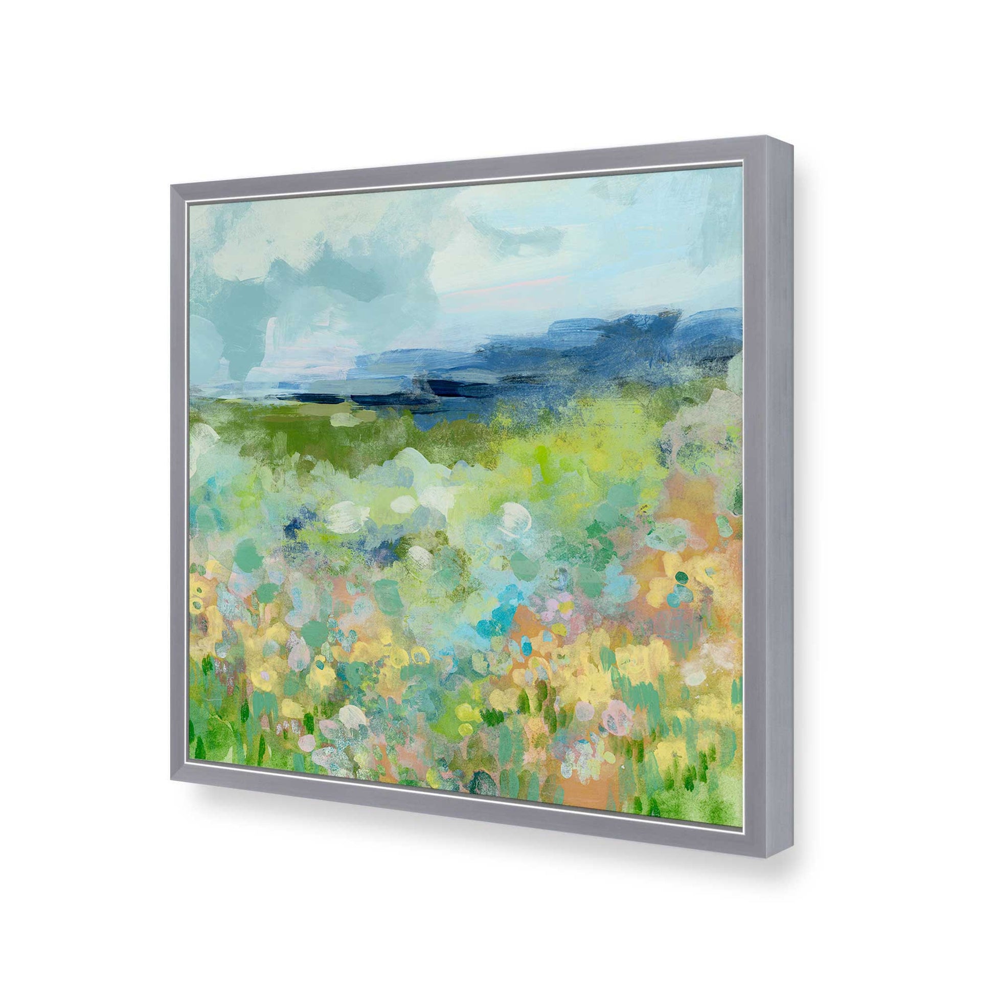[Color:Polished Chrome], Picture of art in a Polished Chrome frame of the corner