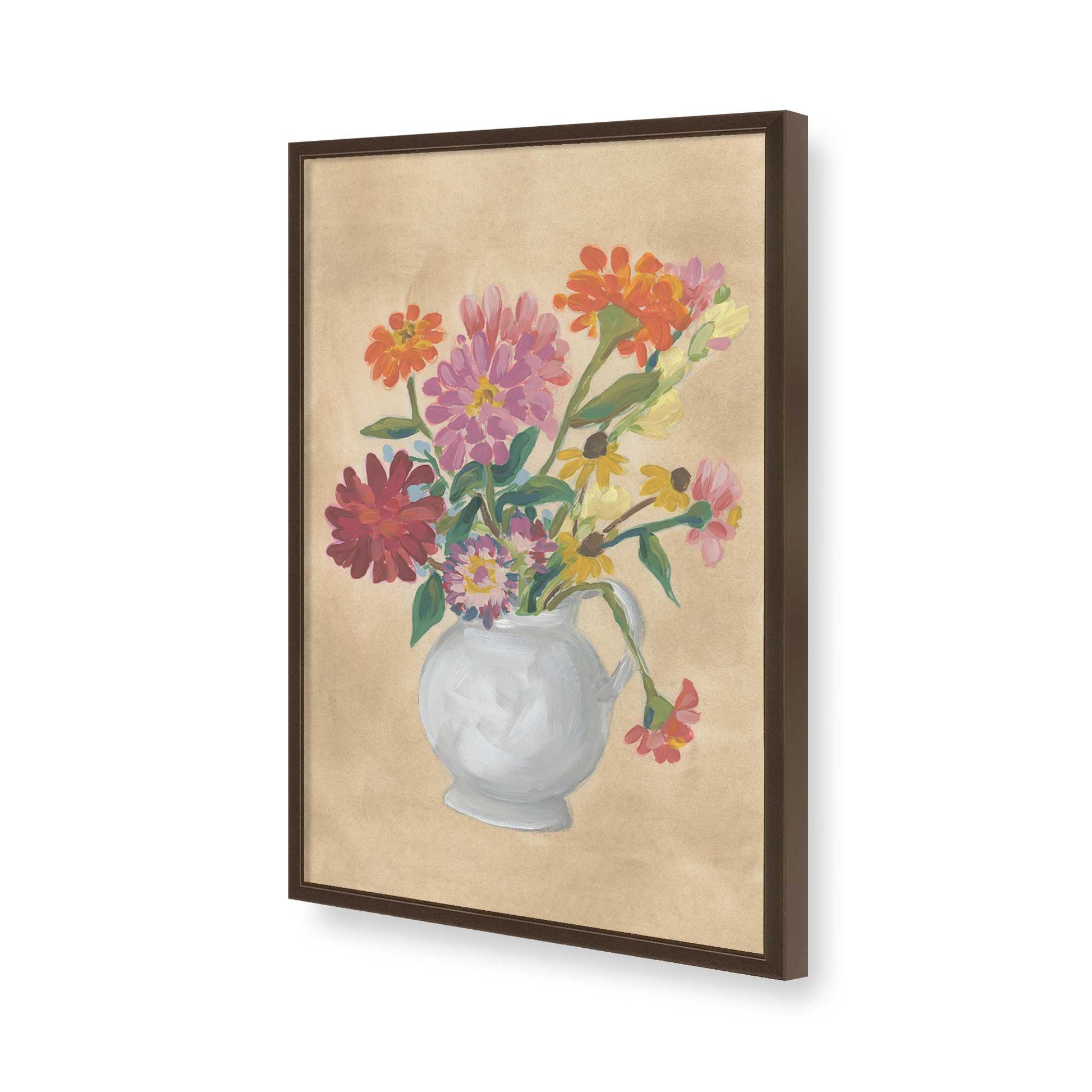 [Color:Brown], Picture of art in a Brown frame of the corner
