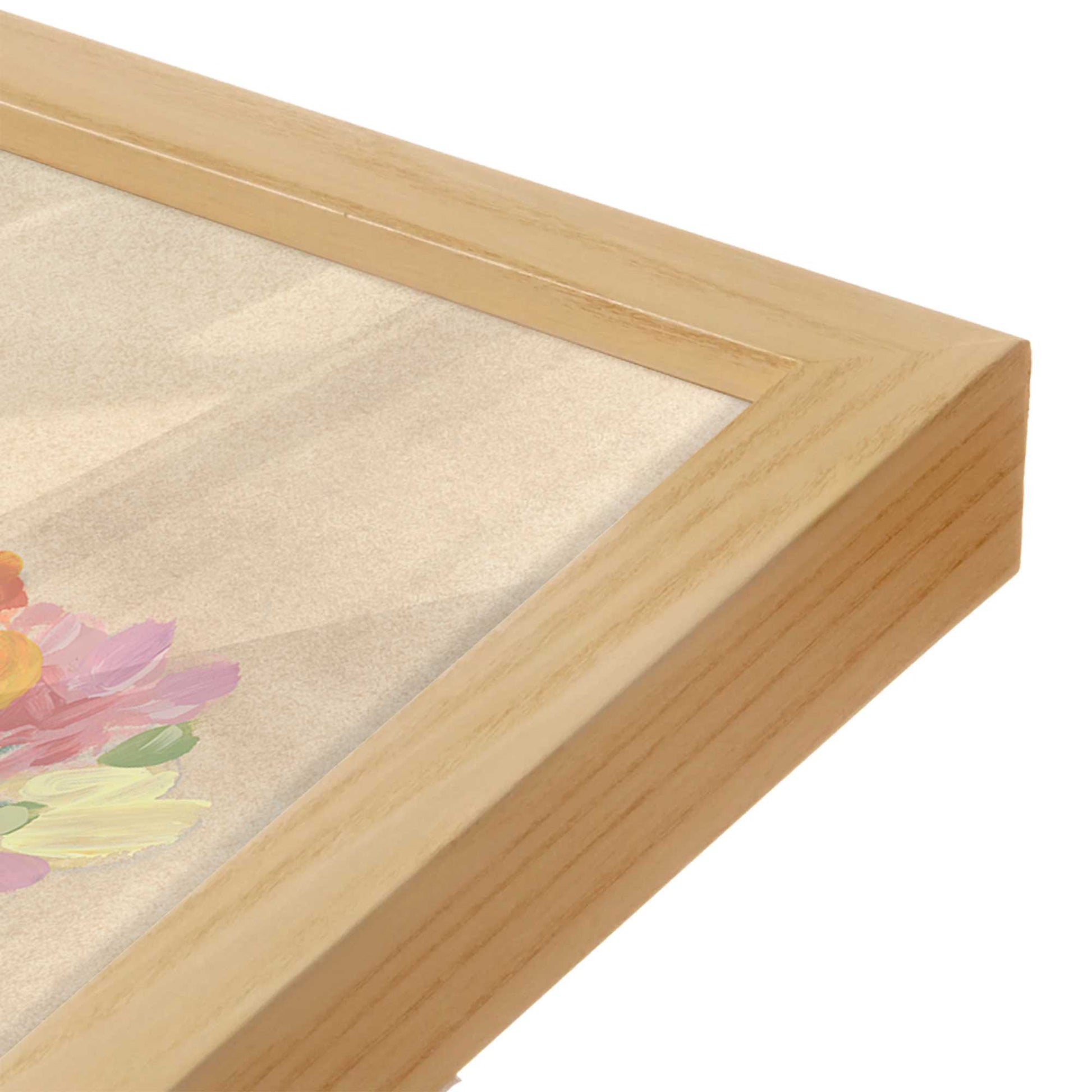 [Color:American Maple], Picture of art in a American Maple frame at an angle