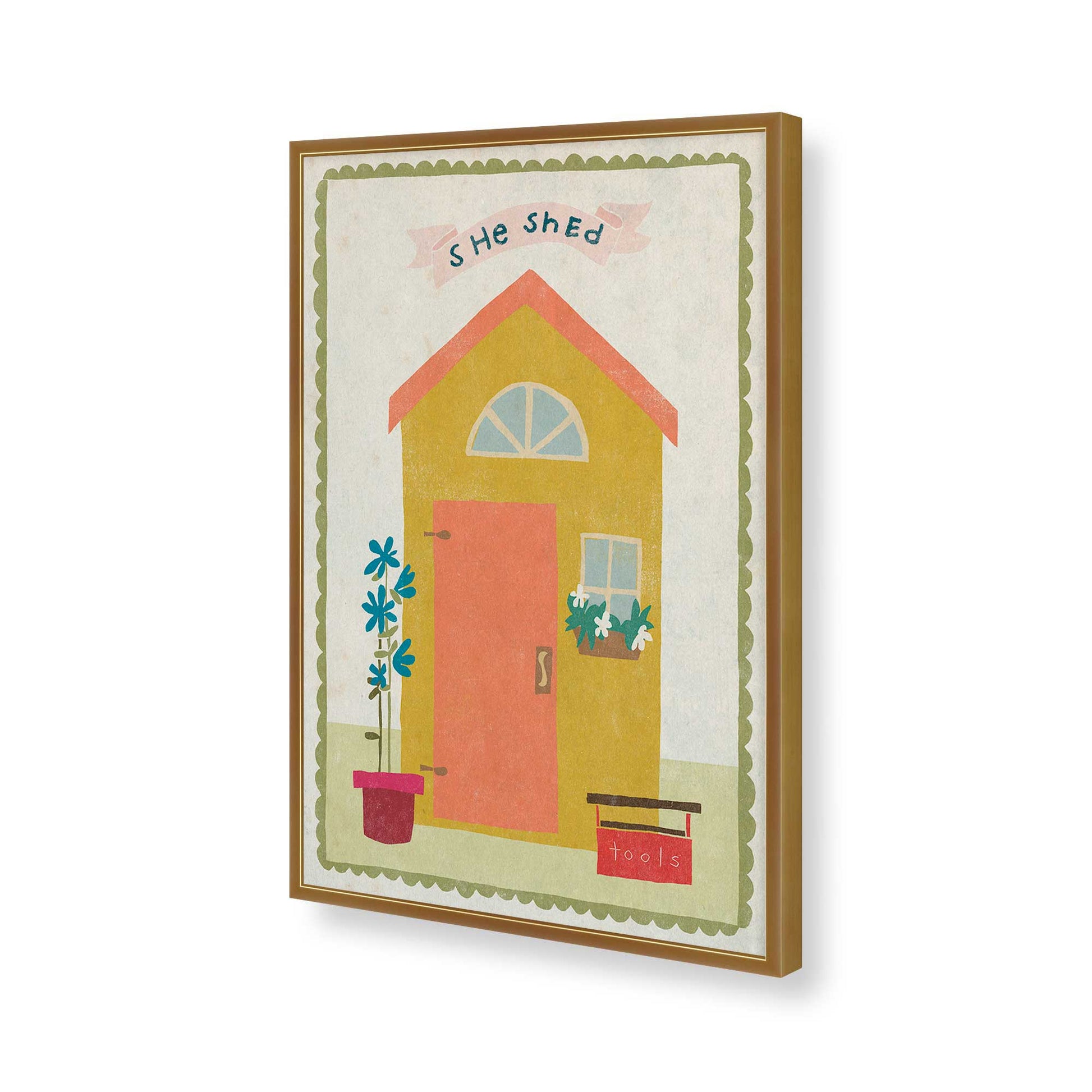 [Color:Polished Gold], Picture of art in a Polished Gold frame of the corner