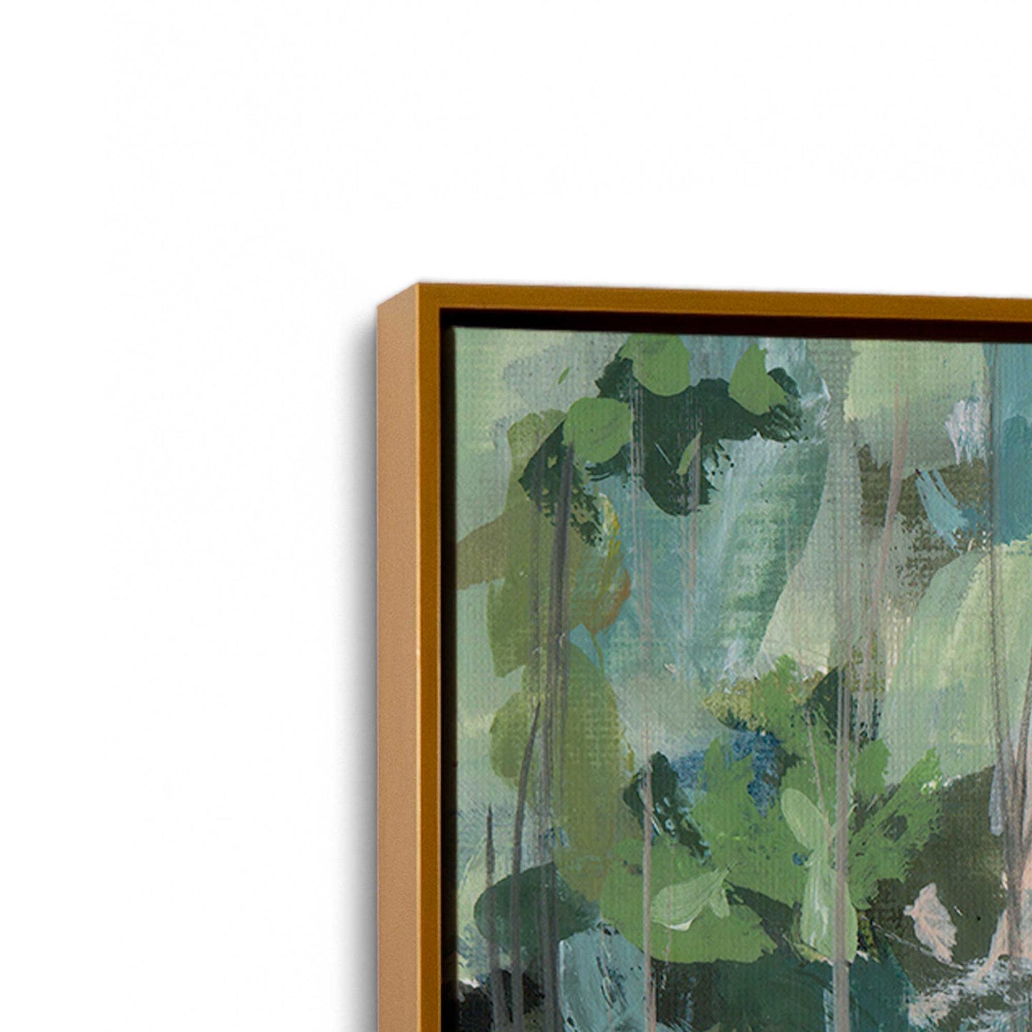[Color:Polished Gold], Picture of art in a Polished Gold frame at an angle