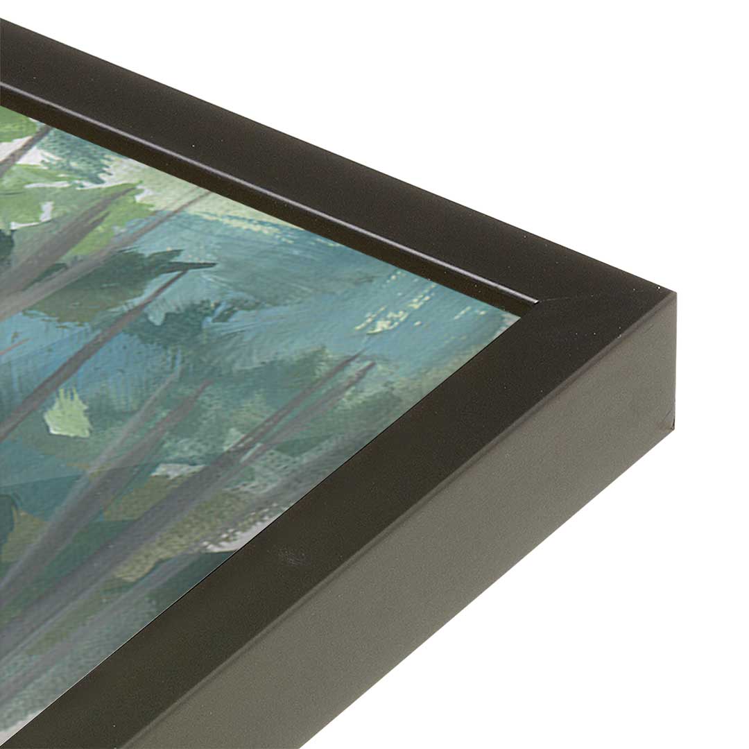 [Color:Satin Black], Picture of art in a Satin Black frame at an angle
