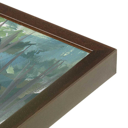 [Color:Brown], Picture of art in a Brown frame at an angle