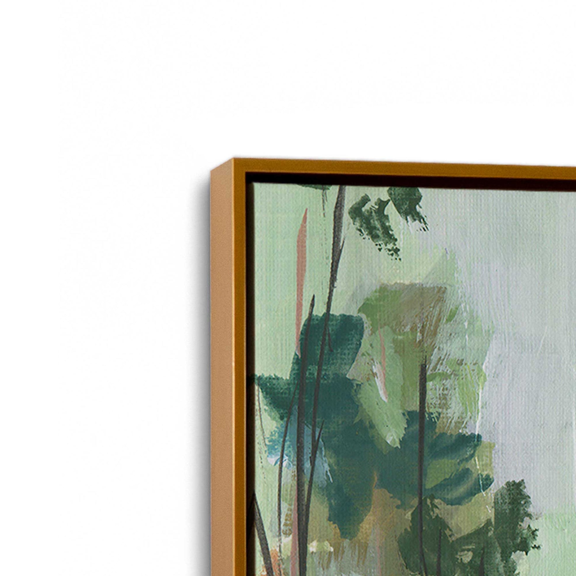 [Color:Polished Gold], Picture of art in a Polished Gold frame at an angle