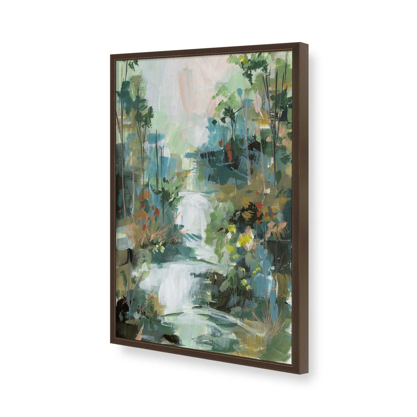 [Color:Brown], Picture of art in a Brown frame of the corner