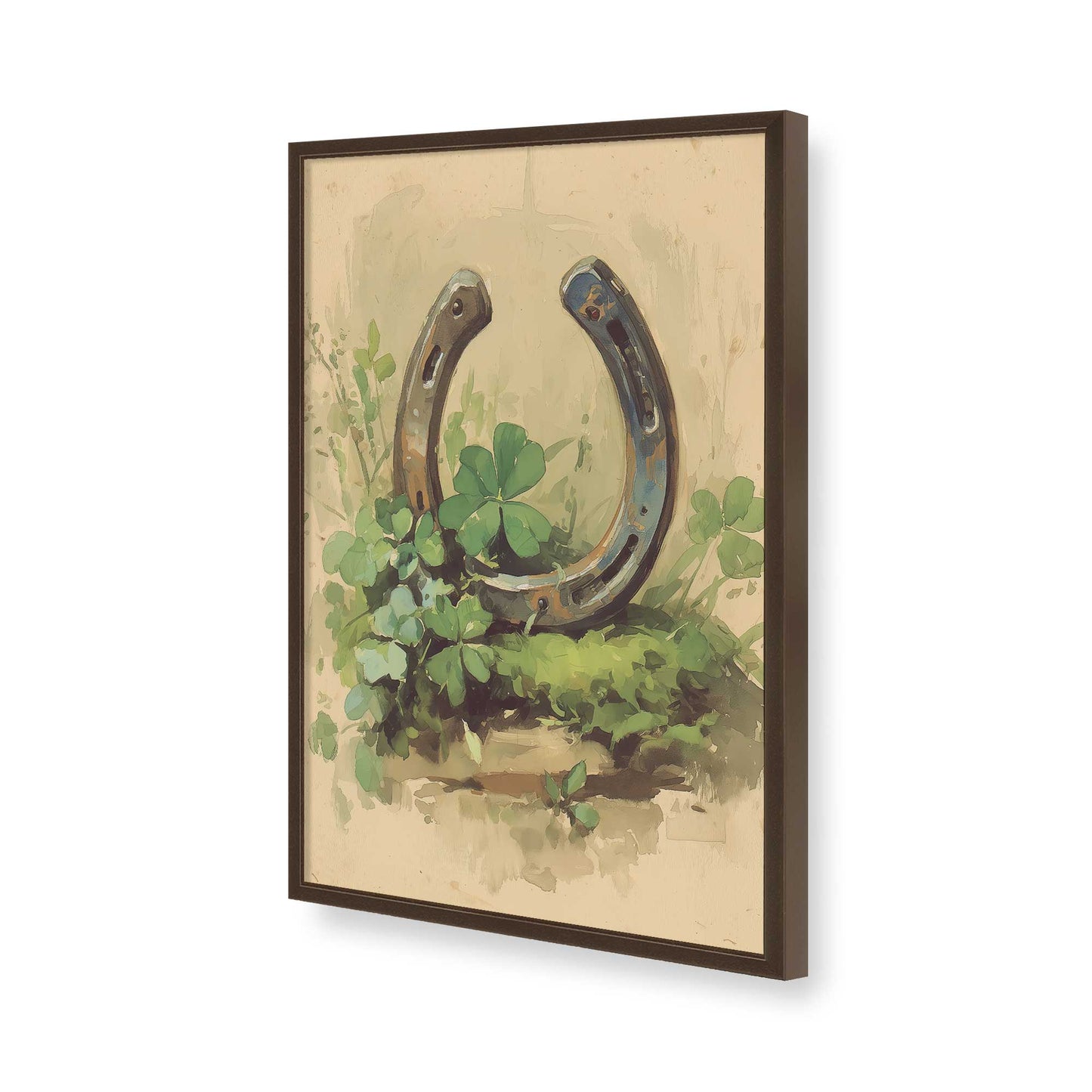 [Color:Brown], Picture of art in a Brown frame of the corner