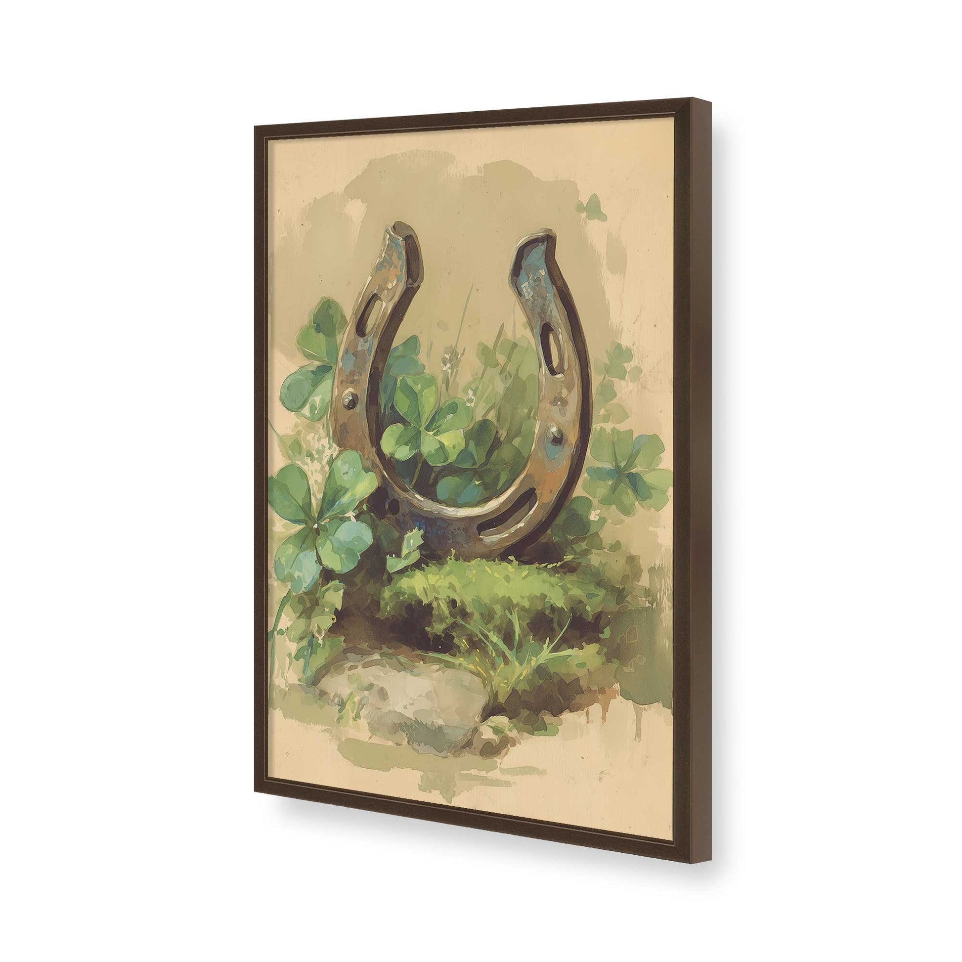 [Color:Brown], Picture of art in a Brown frame of the corner