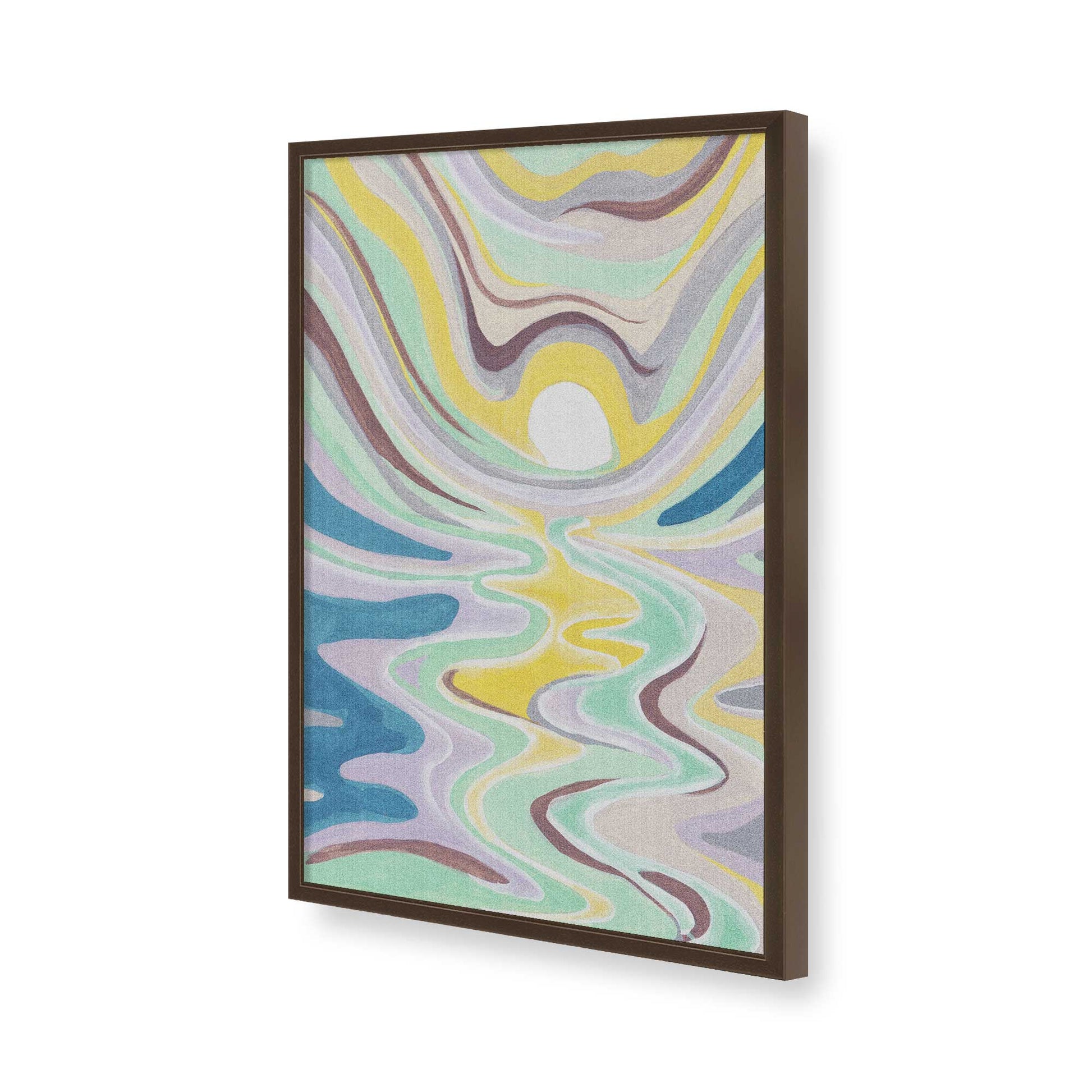 [Color:Brown], Picture of art in a Brown frame of the corner
