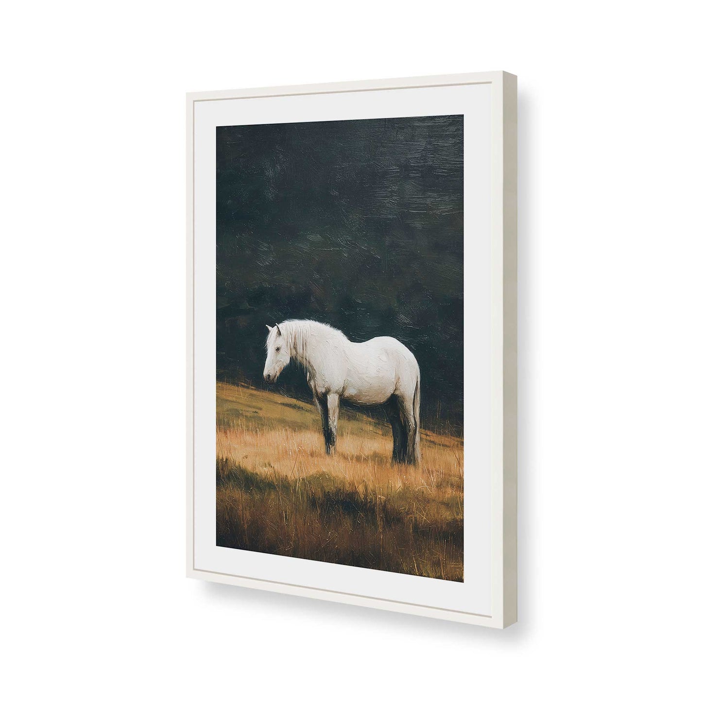 [Color:Opaque White], Picture of art in a Opaque White frame of the corner