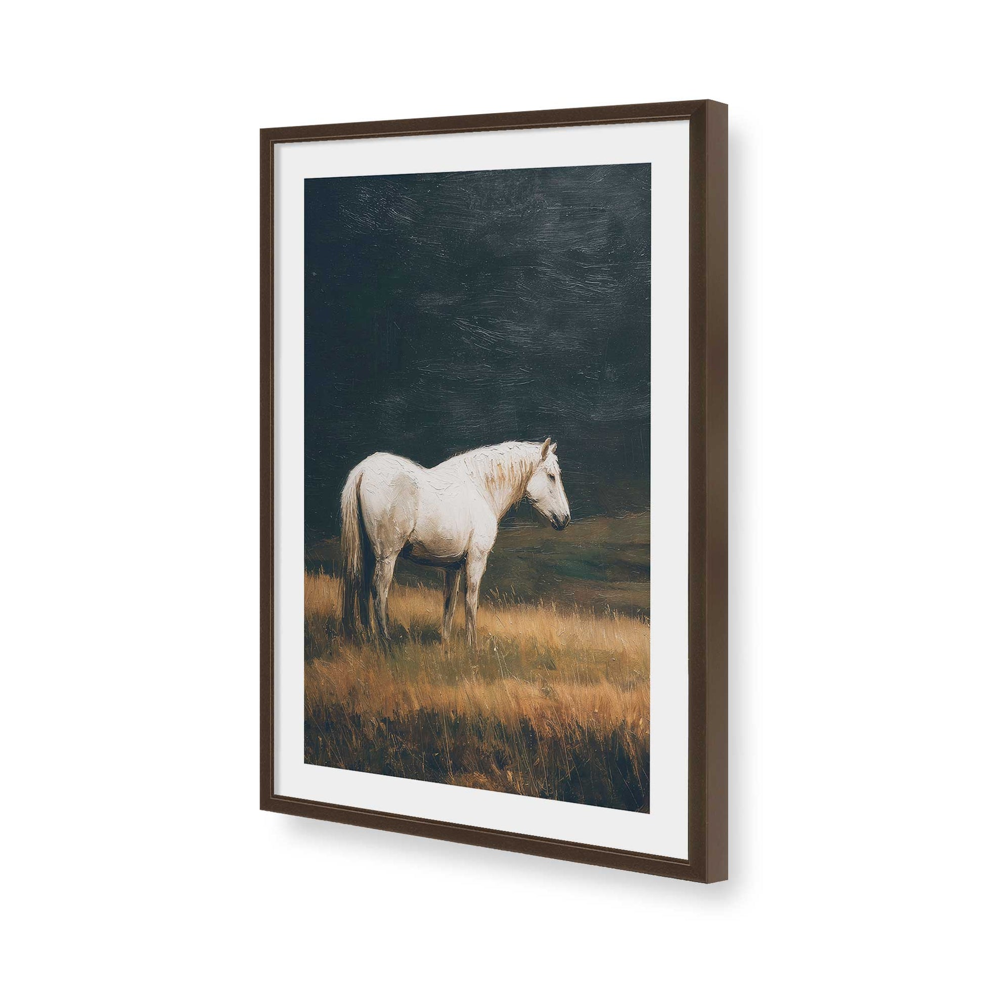 [Color:Brown], Picture of art in a Brown frame of the corner