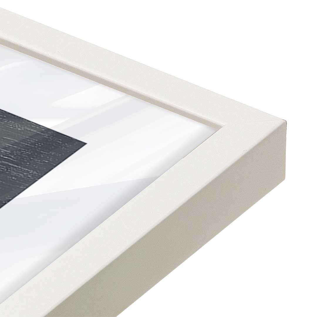 [Color:Opaque White], Picture of art in a Opaque White frame at an angle