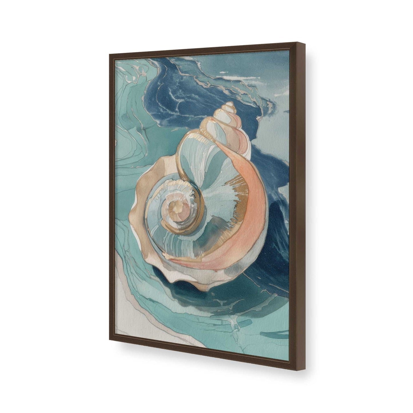 [Color:Brown], Picture of art in a Brown frame of the corner