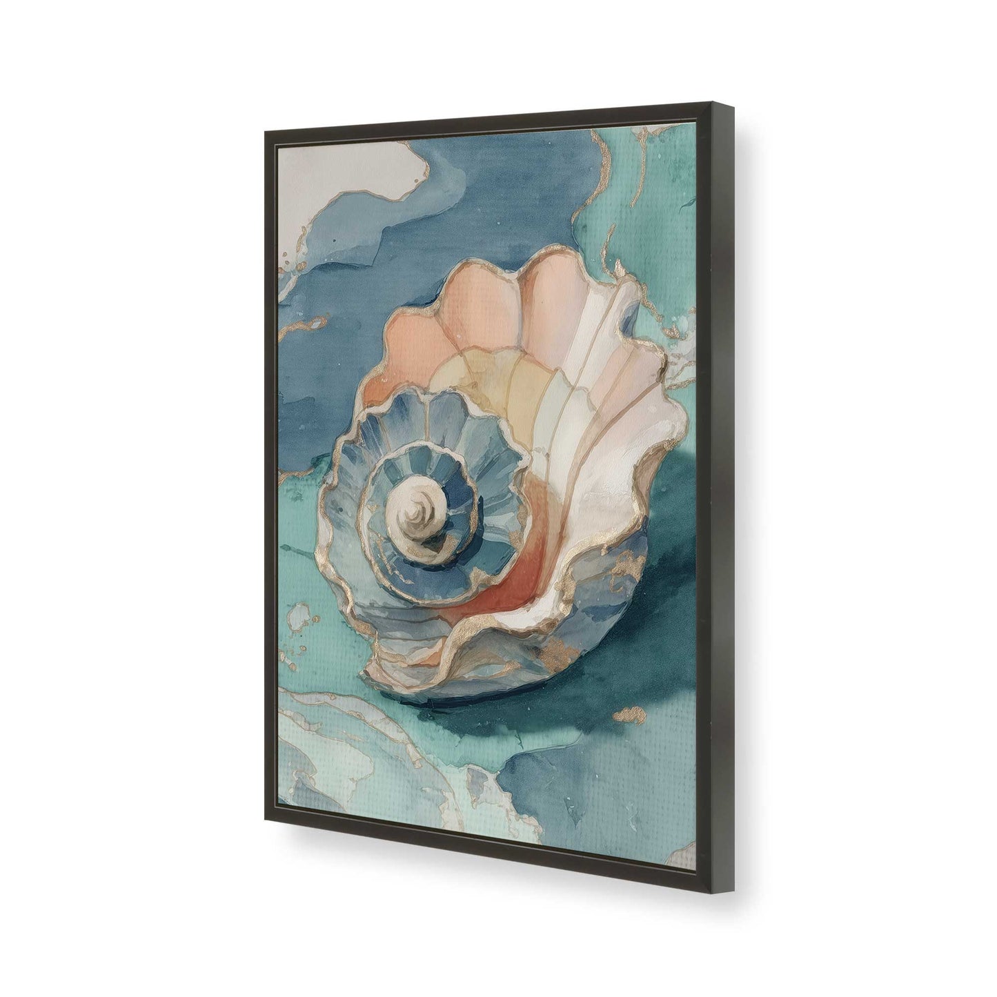 [Color:Satin Black], Picture of art in a Satin Black frame of the corner
