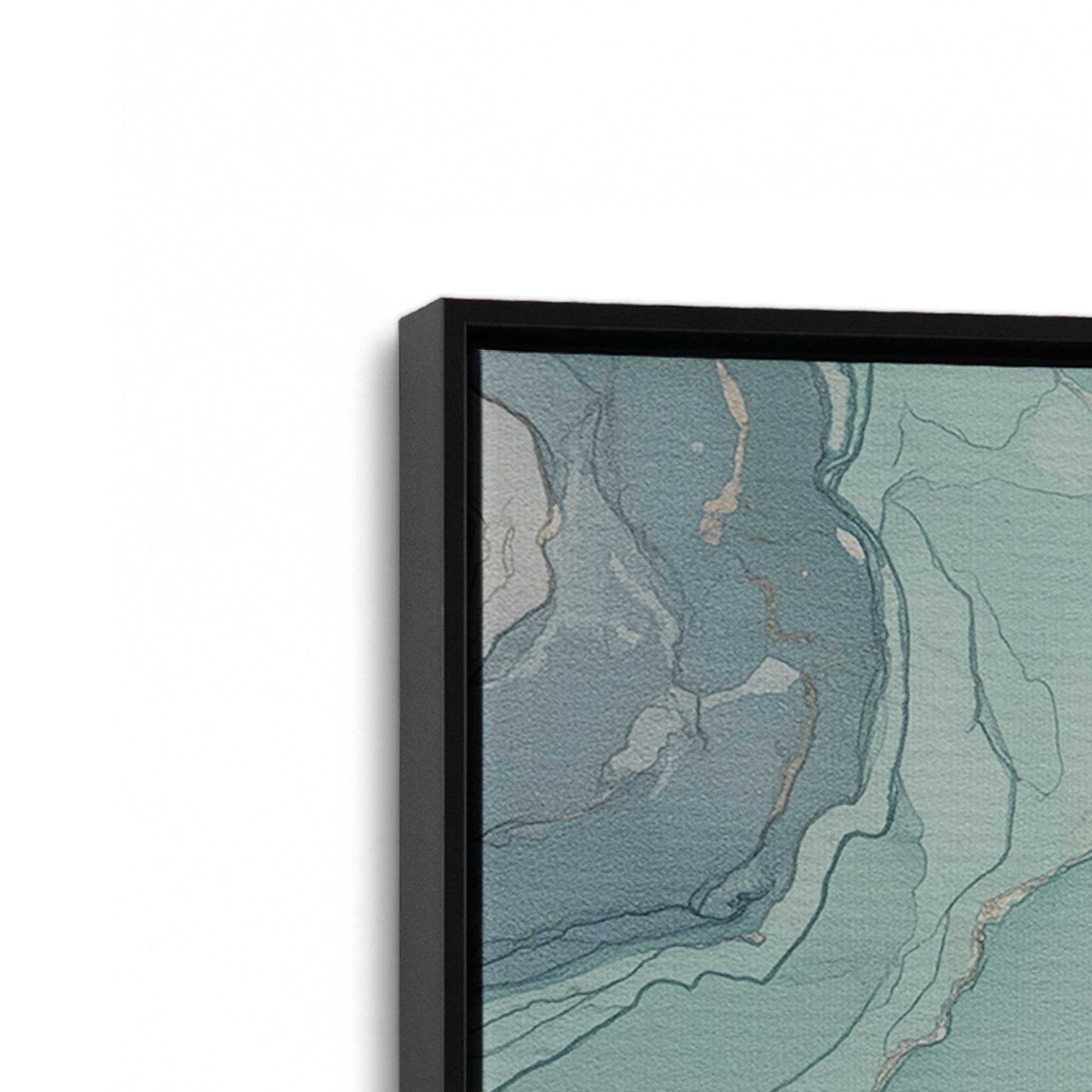 [Color:Satin Black], Picture of art in a Satin Black frame at an angle