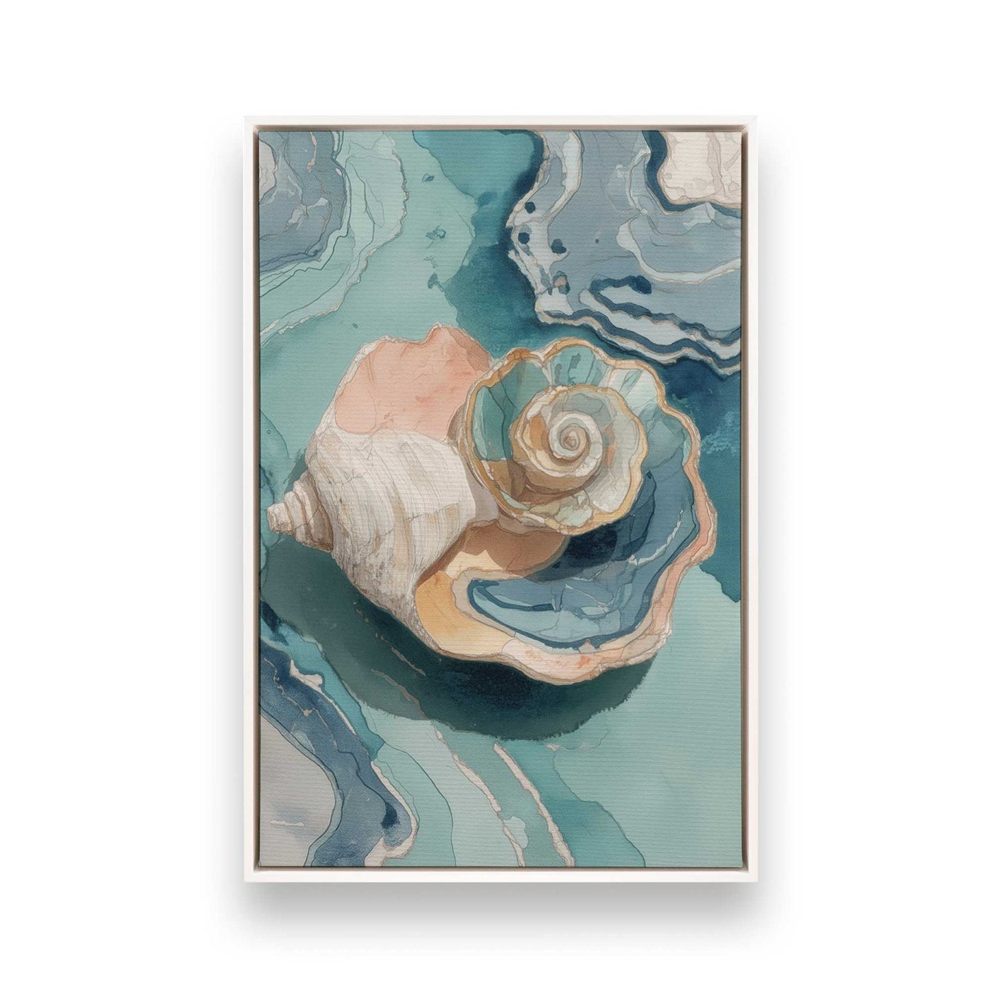[Color:Opaque White], Picture of art in a White frame