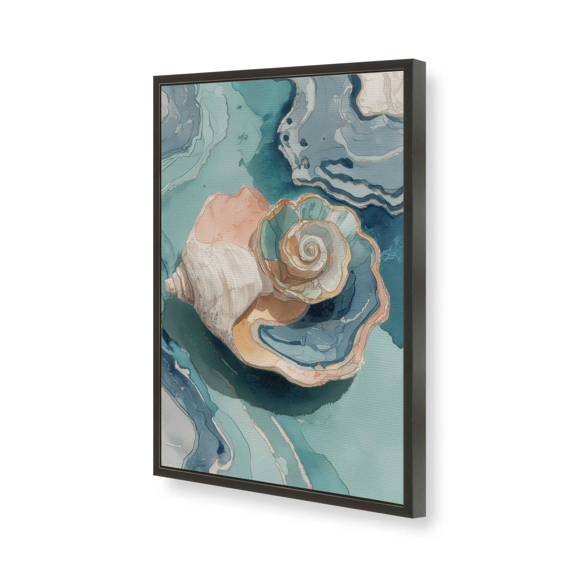 [Color:Satin Black], Picture of art in a Satin Black frame of the corner