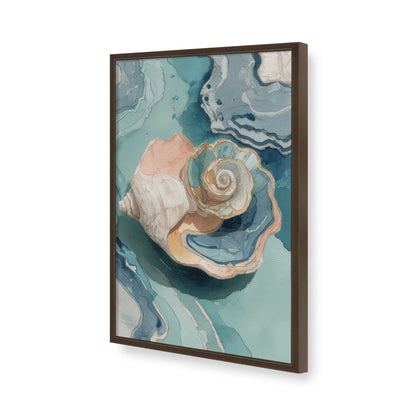 [Color:Brown], Picture of art in a Brown frame of the corner