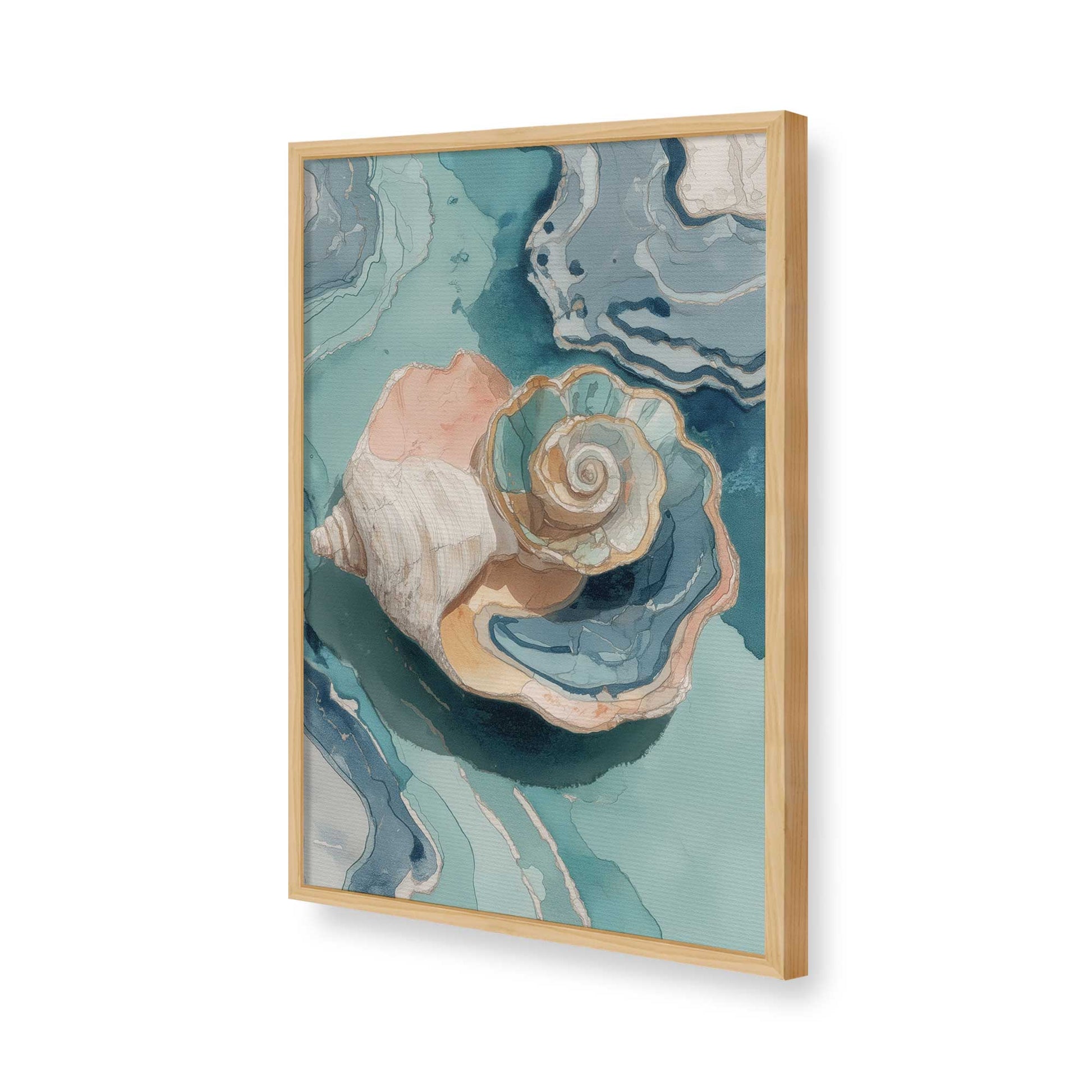 [Color:American Maple], Picture of art in a American Maple frame of the corner