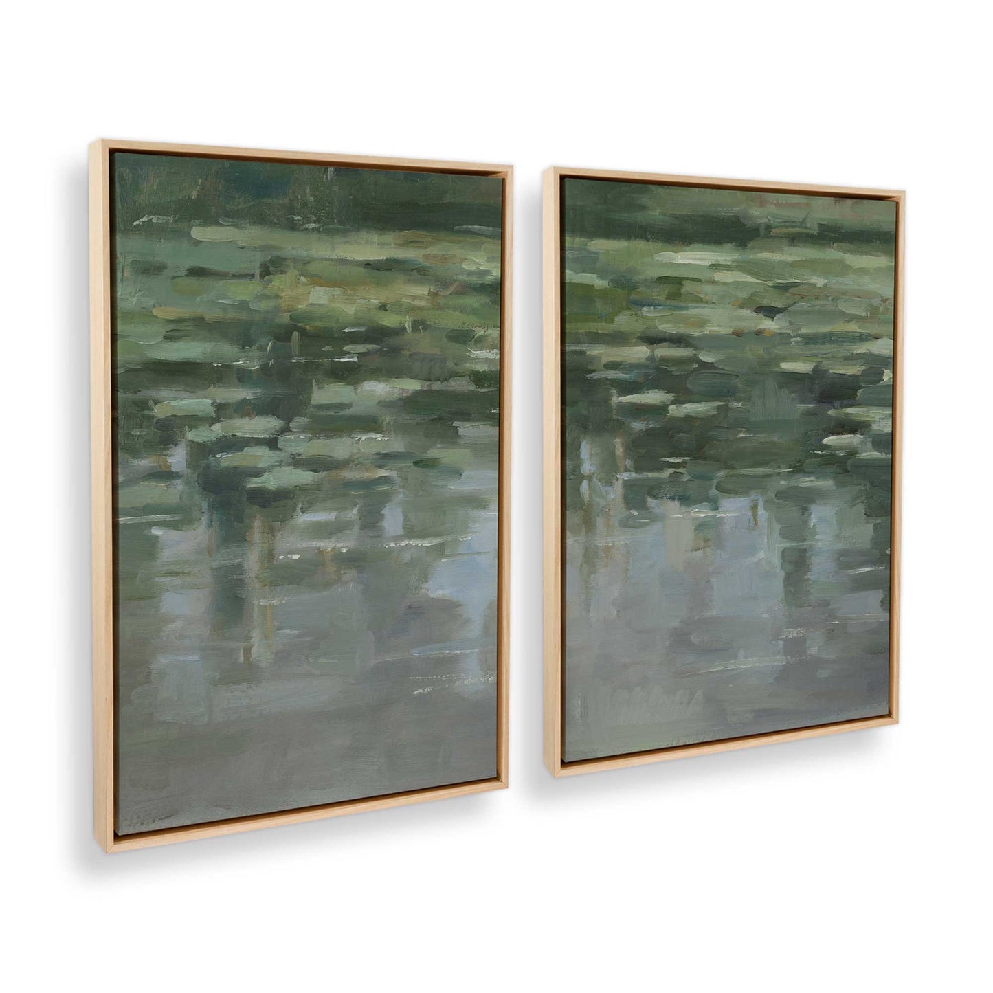 [Color:American Maple], Picture of art in a American Maple frame at an angle