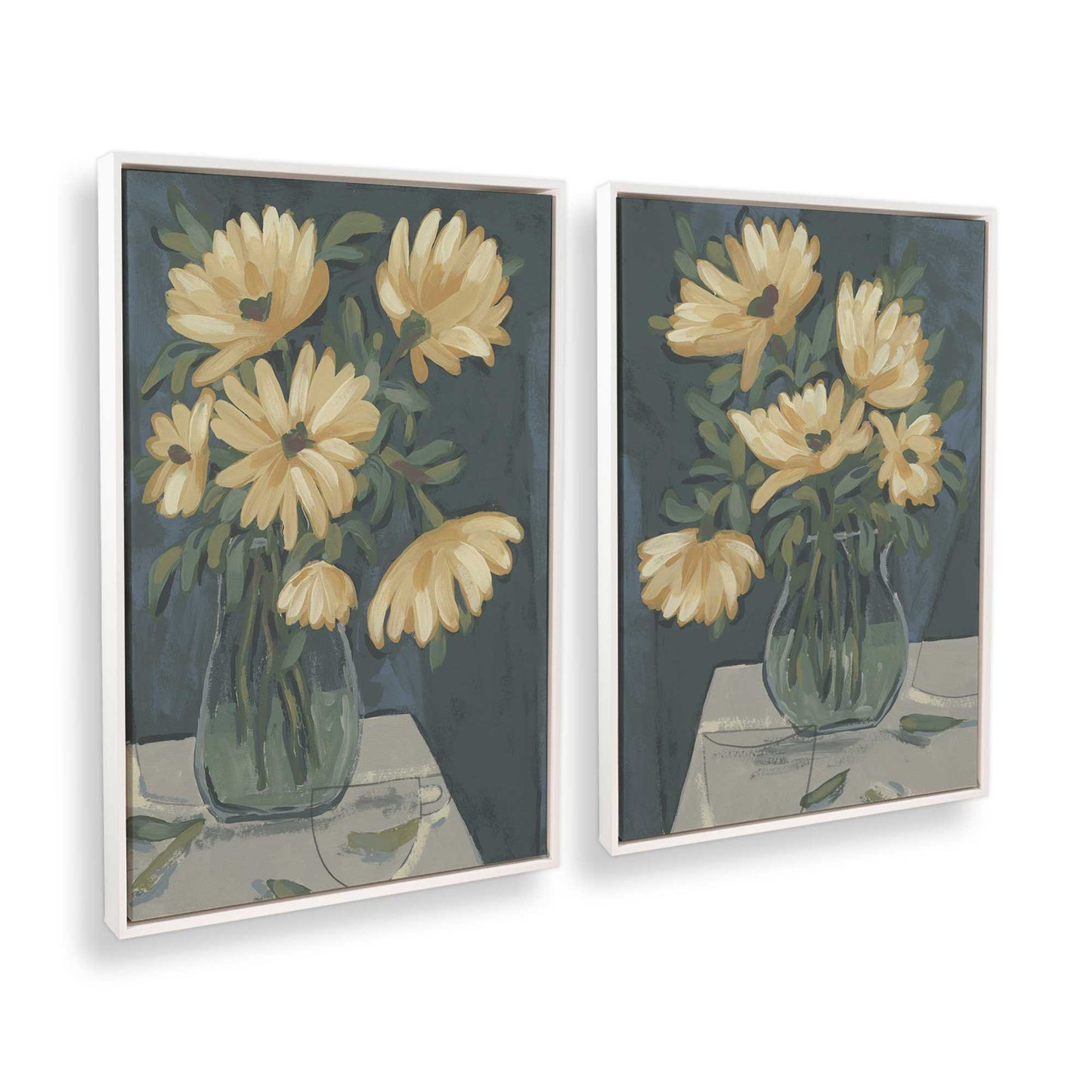[Color:Opaque White], Picture of art in a White frame at an angle