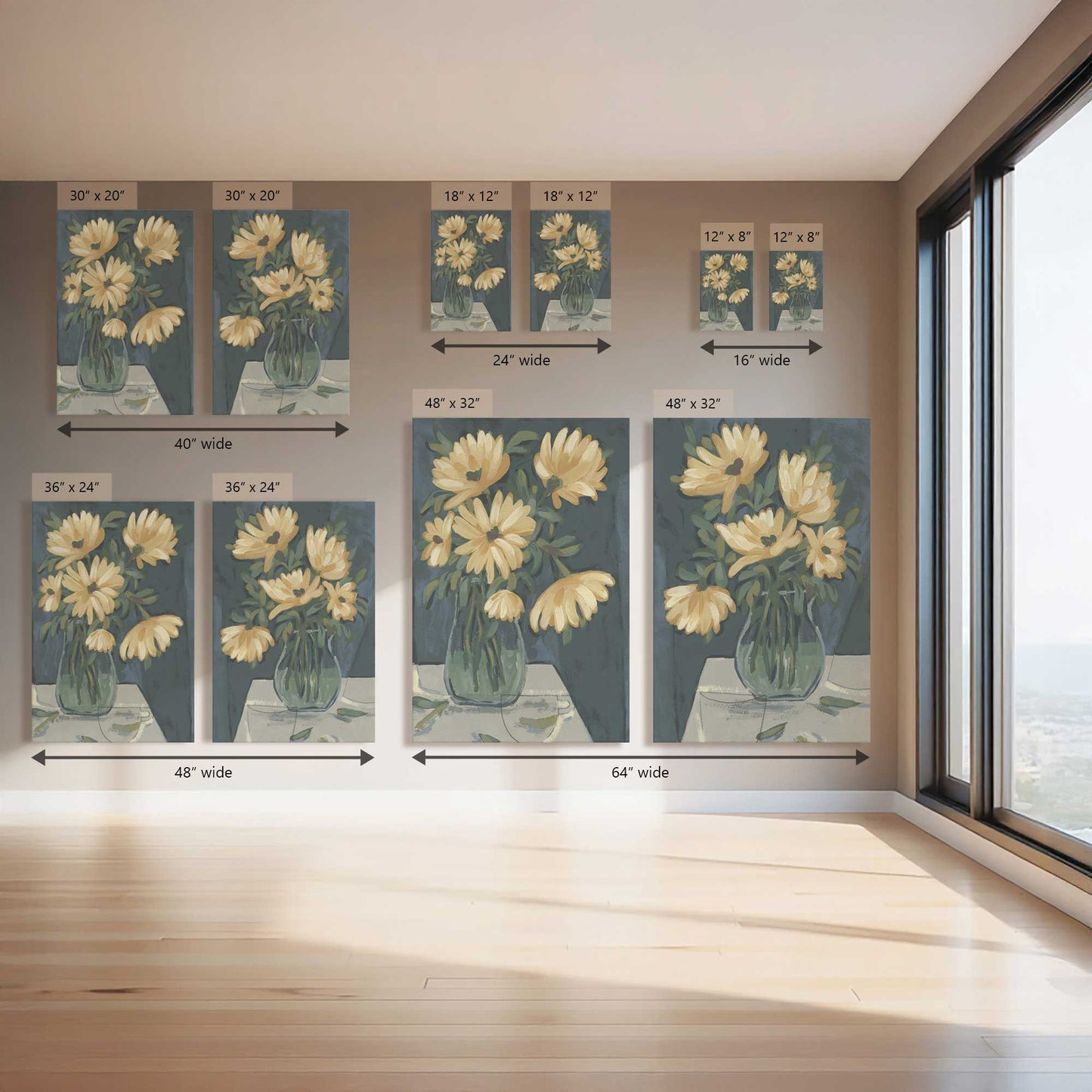 Sunny Bloom Bash, Set of 2 Canvas Prints