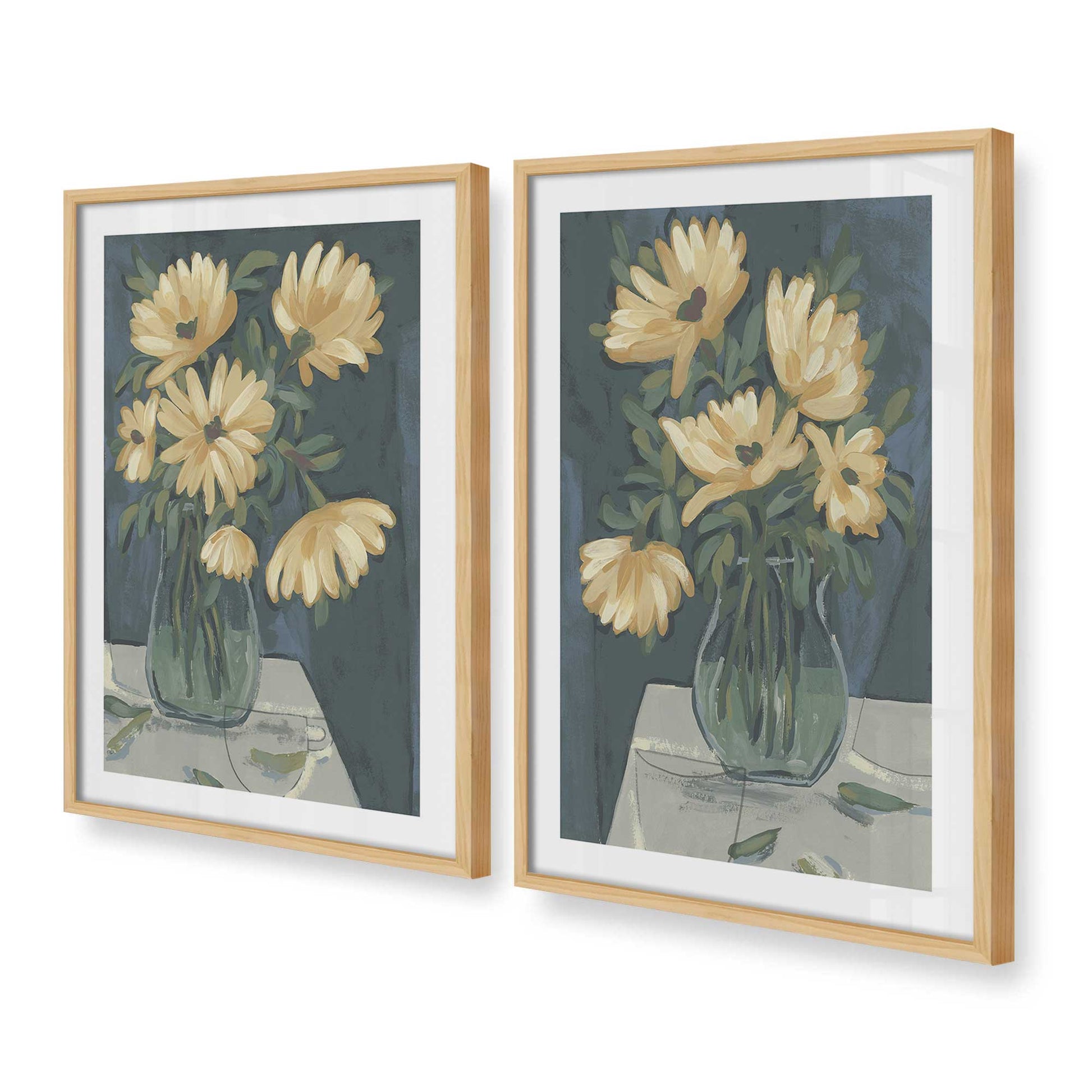 [Color:American Maple], Picture of art in a American Maple frame at an angle