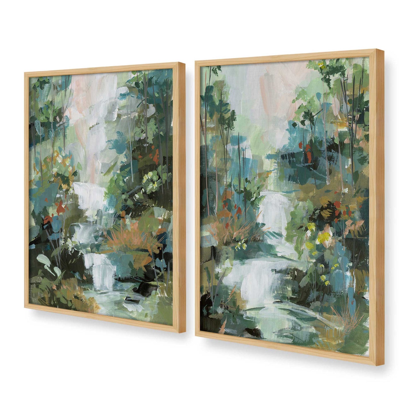 [Color:American Maple], Picture of art in a American Maple frame at an angle