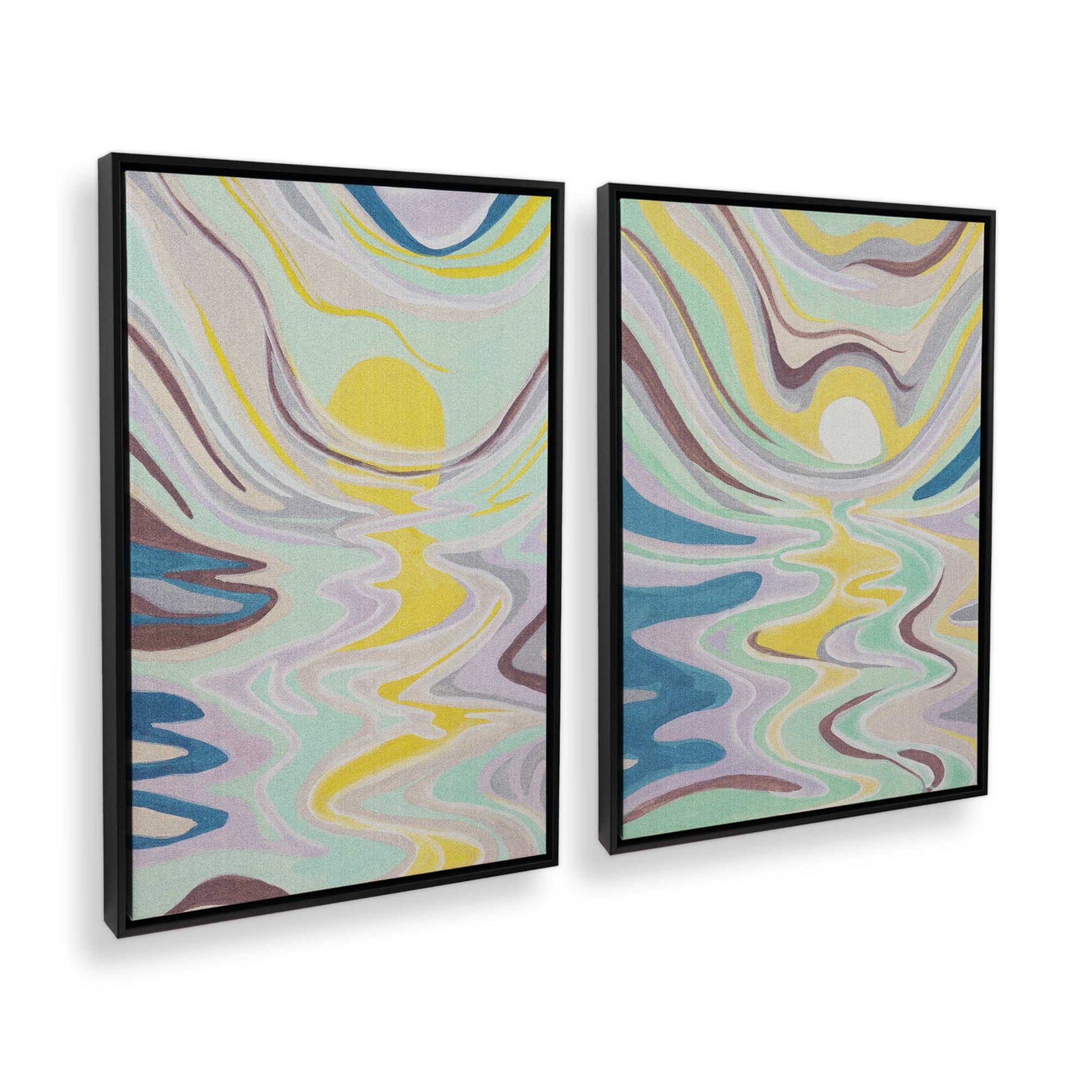 [Color:Satin Black], Picture of art in a Satin Black frame at an angle