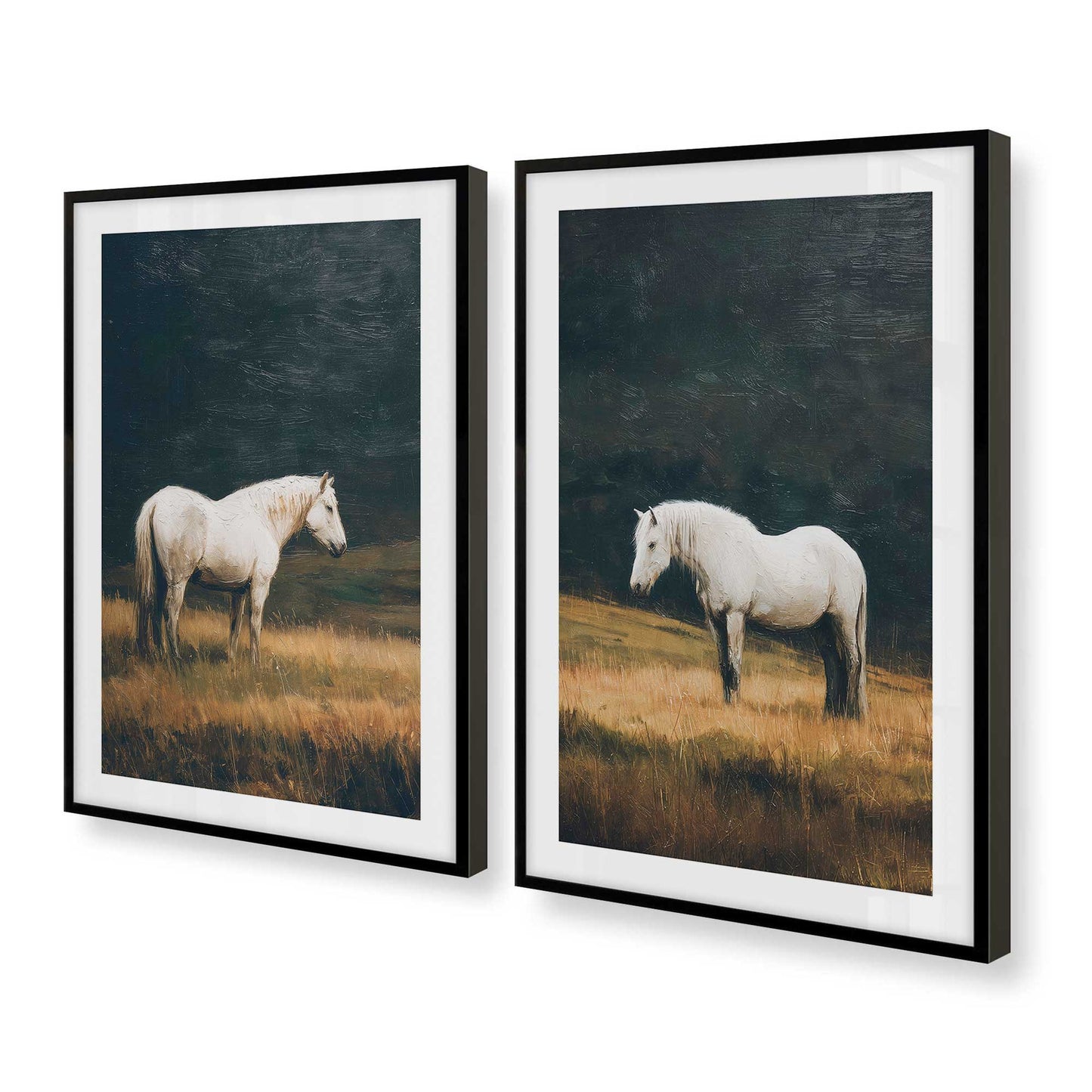 [Color:Satin Black], Picture of art in a Satin Black frame at an angle