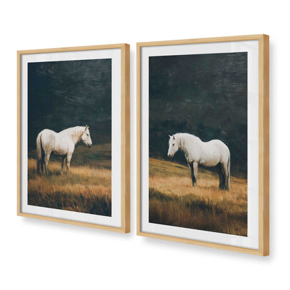 [Color:American Maple], Picture of art in a American Maple frame at an angle