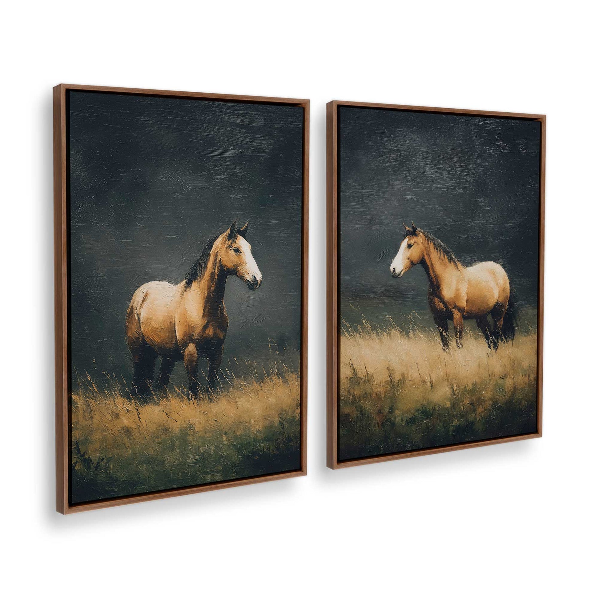 [Color:Walnut], Picture of art in a Walnut frame at an angle