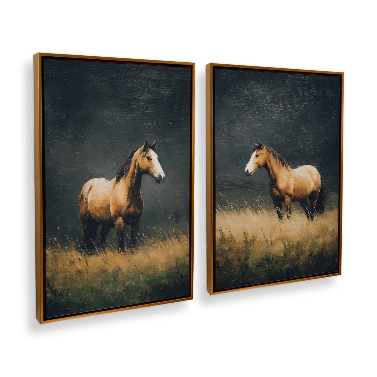 [Color:Polished Gold], Picture of art in a Polished Gold frame at an angle