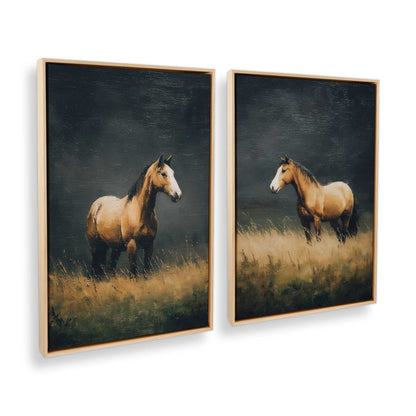 [Color:American Maple], Picture of art in a American Maple frame at an angle