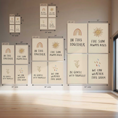 Gentle Reminders, Set of 4 Canvas Prints