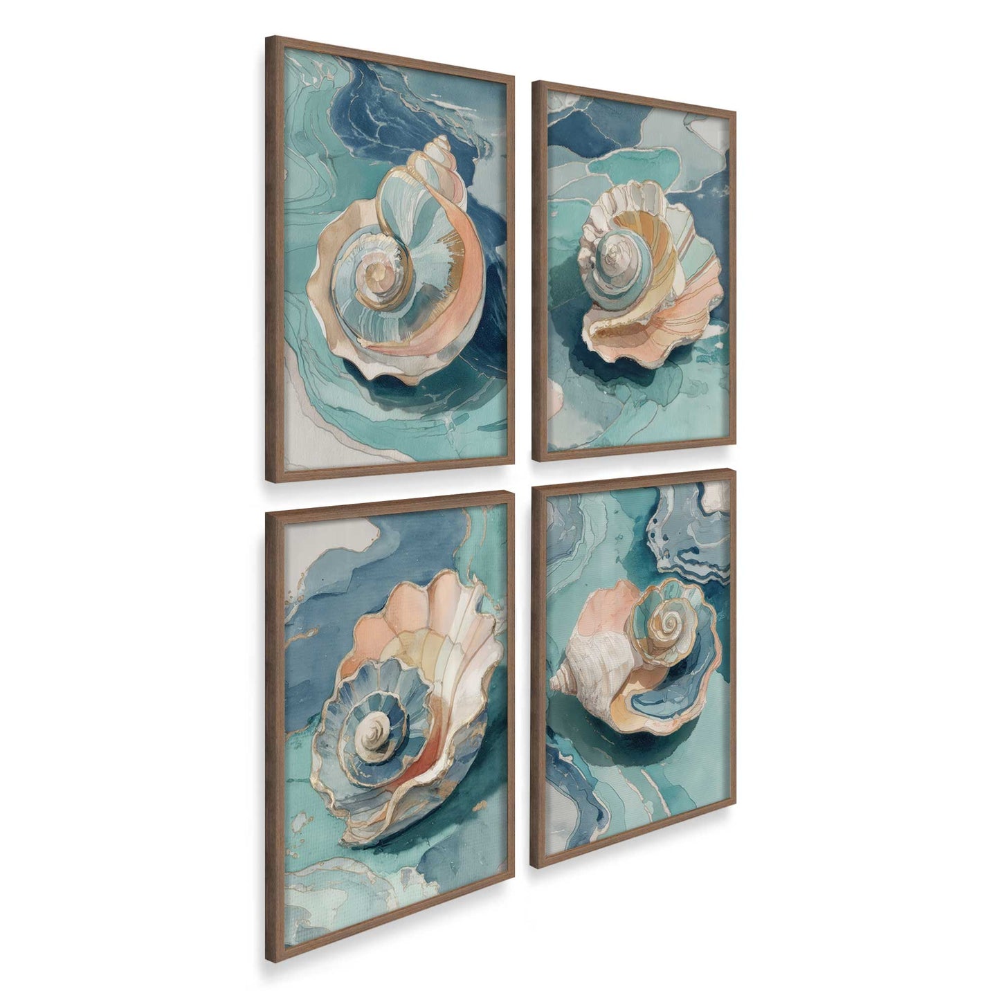 [Color:Walnut], Picture of art in a Walnut frame at an angle