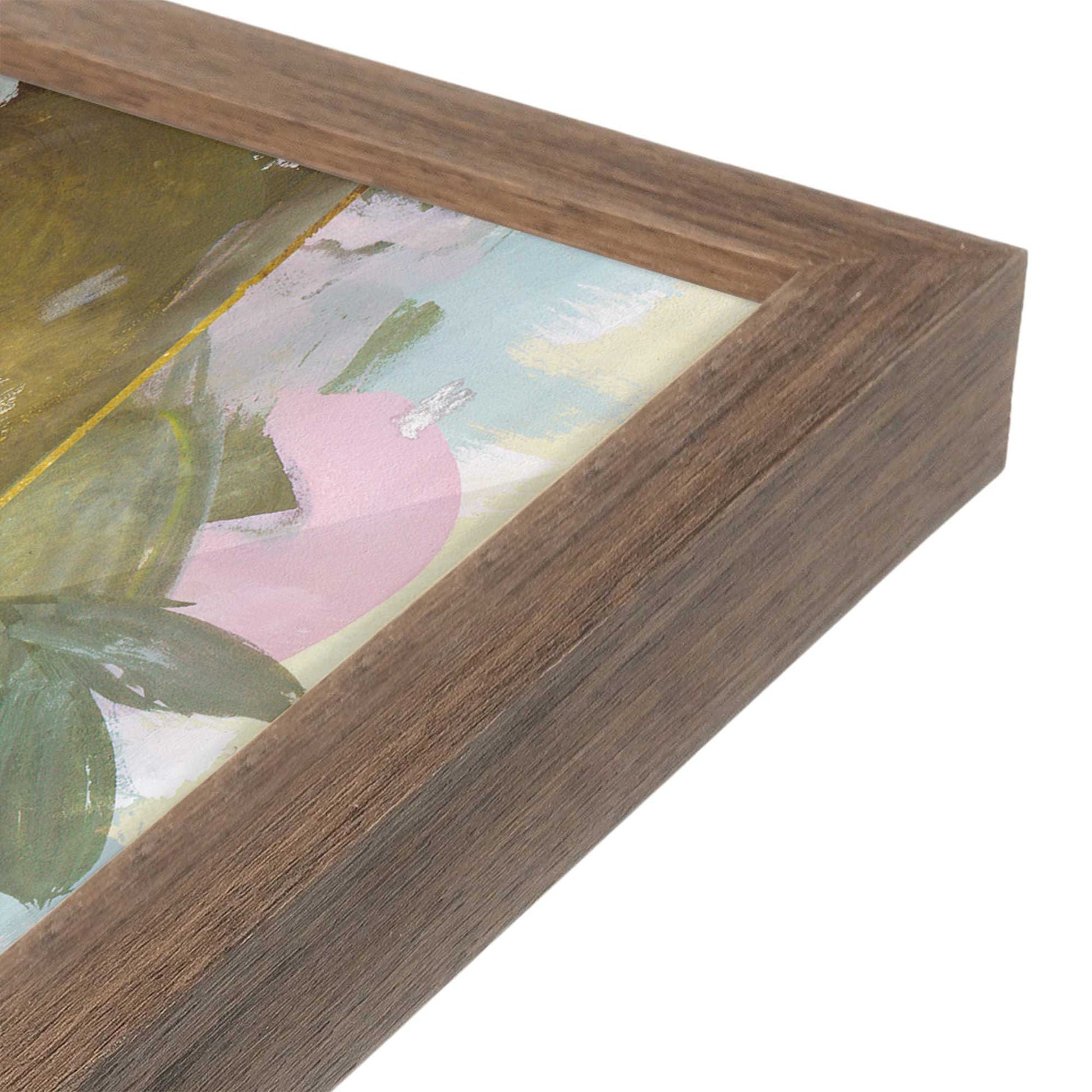 [Color:Walnut], Picture of art in a Walnut frame of the corner
