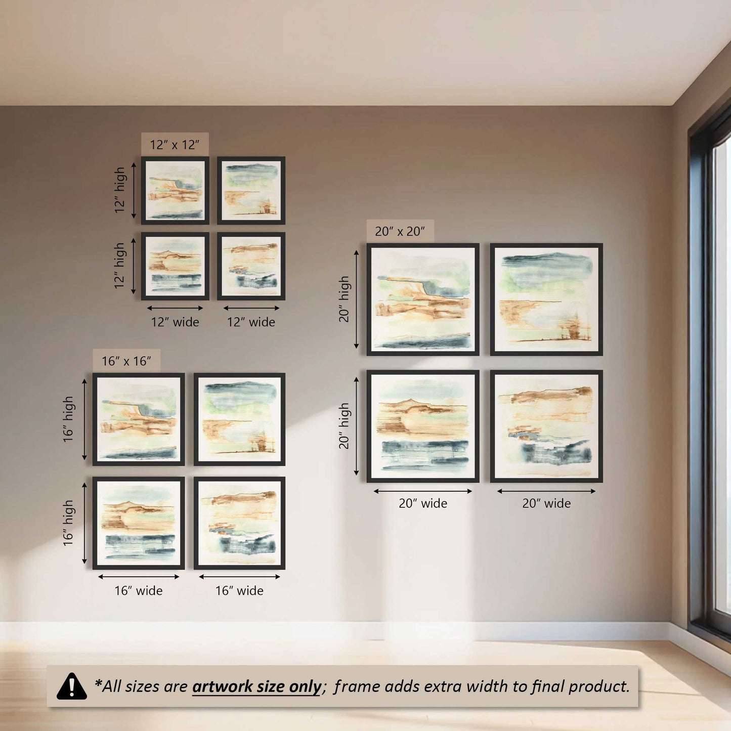 Sandy Sky Stripes Set of 4 Art Prints