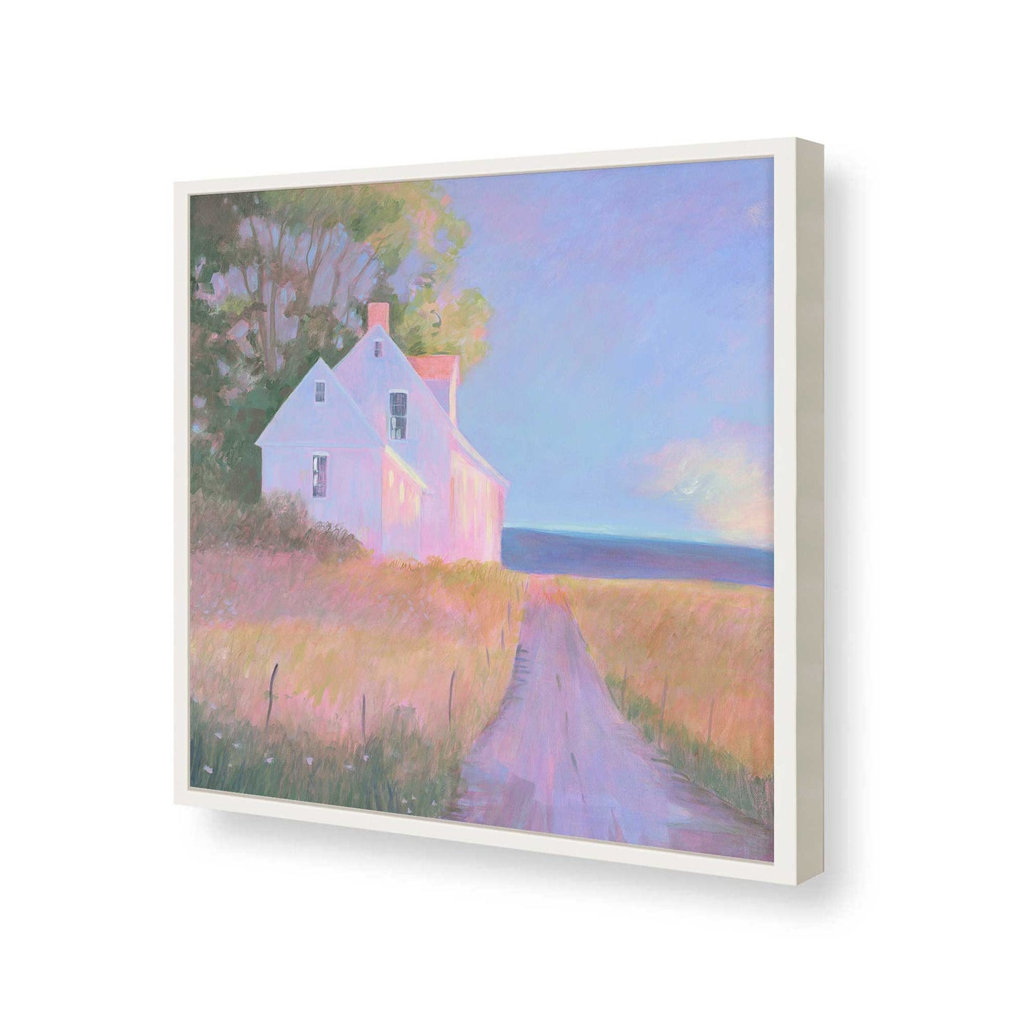 [Color:Opaque White], Picture of art in a Opaque White frame at an angle