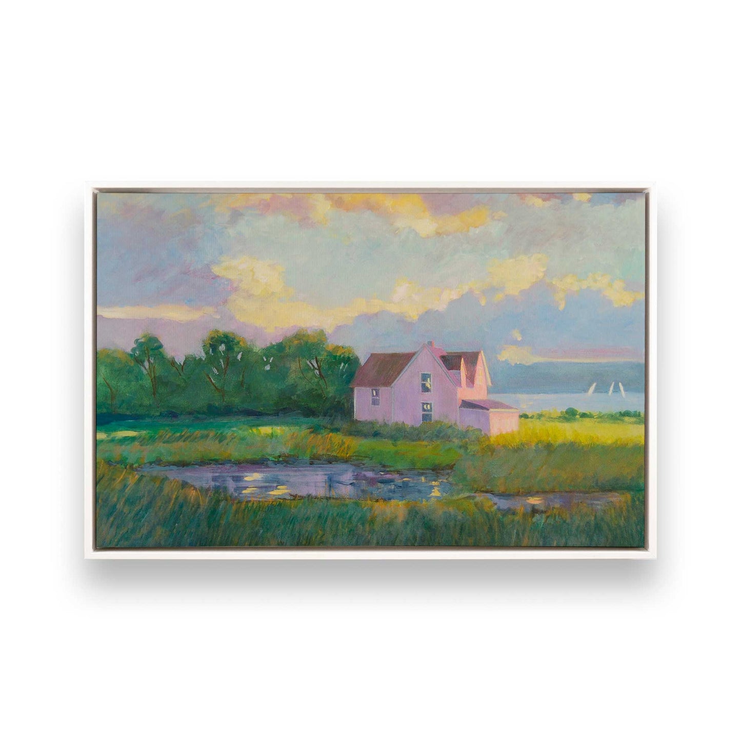 [Color:Opaque White], Picture of art in a White frame